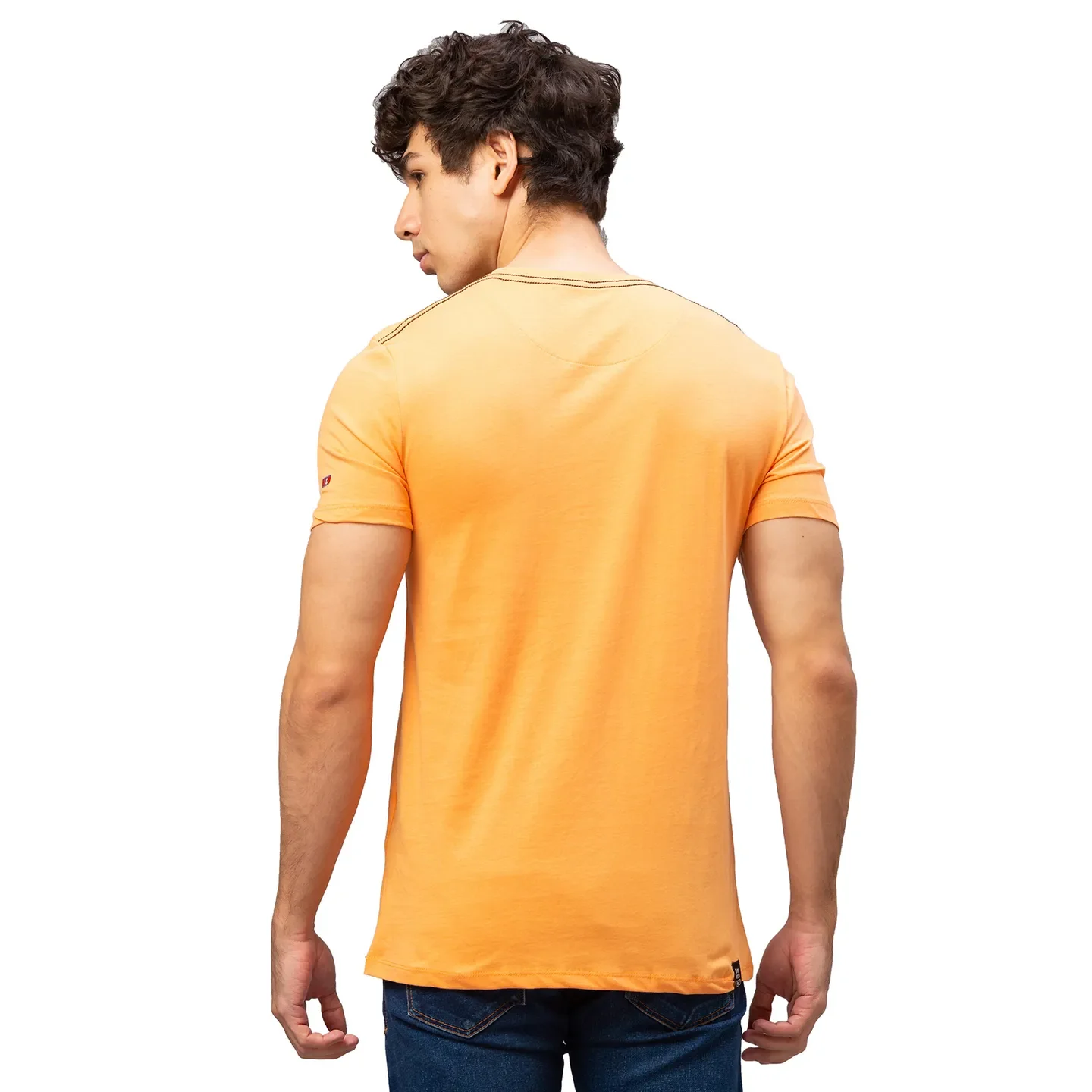 Orange Regular Fit Men's Short Sleeves T-Shirt by Being Human Clothing - Image 3