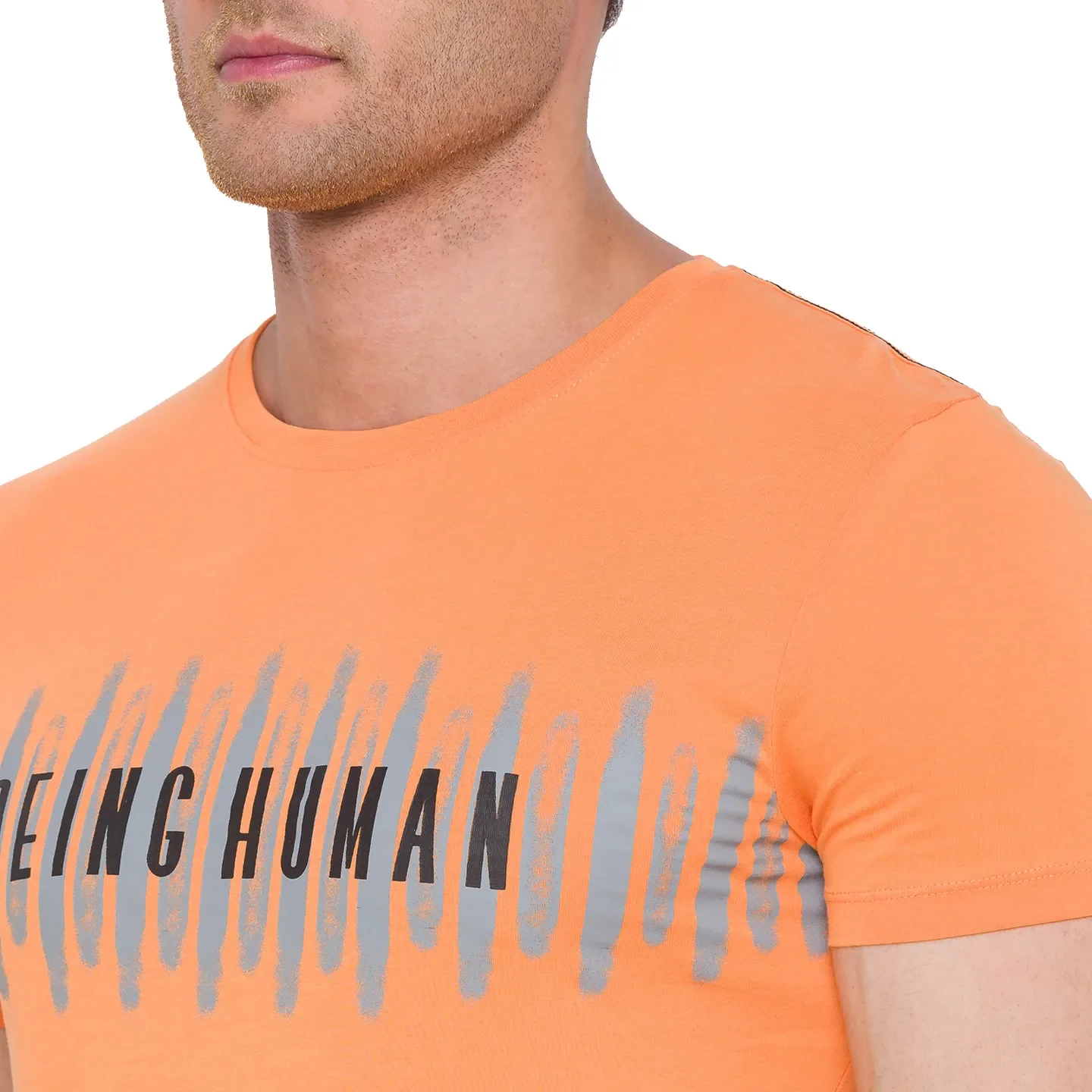 Orange Regular Fit Men's Short Sleeves T-Shirt by Being Human Clothing - Image 4