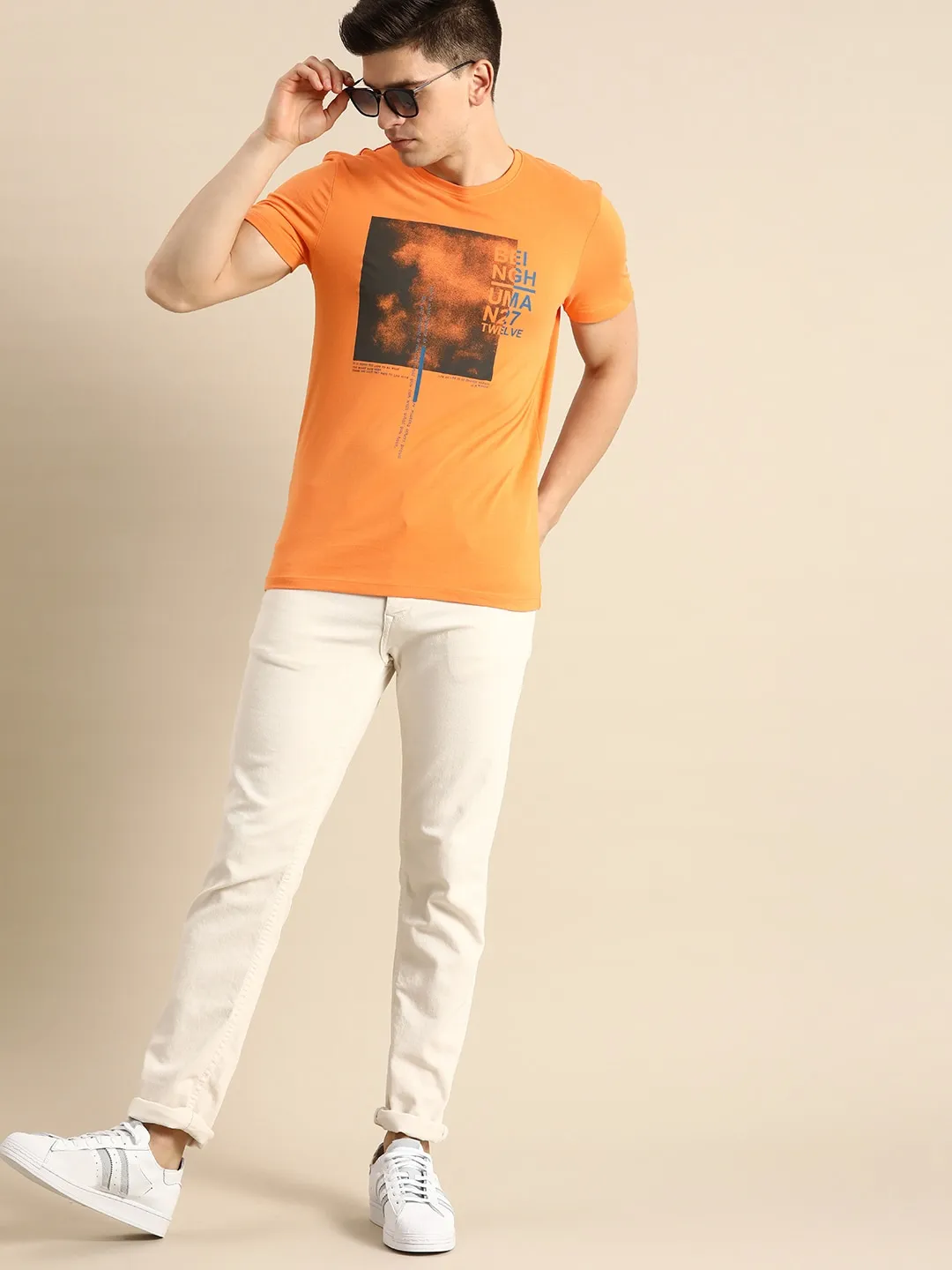 Orange Regular Fit Men's Short Sleeves T-Shirt by Being Human Clothing - Image 5