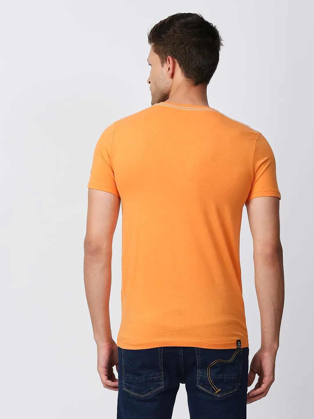 Orange Regular Fit Men's Short Sleeves T-Shirt by Being Human Clothing - Image 3