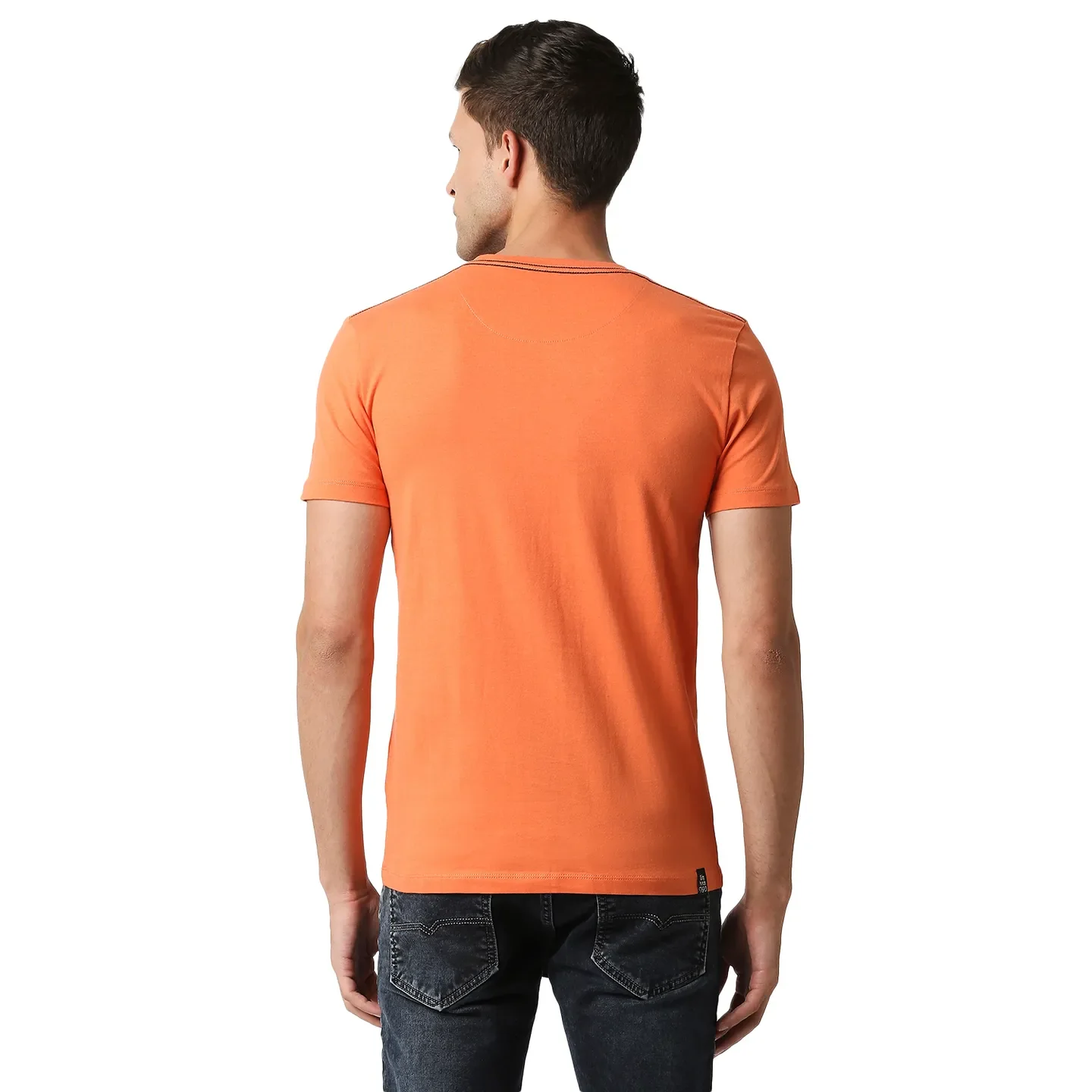 Orange Regular Fit Men's Short Sleeves T-Shirt by Being Human Clothing - Image 4