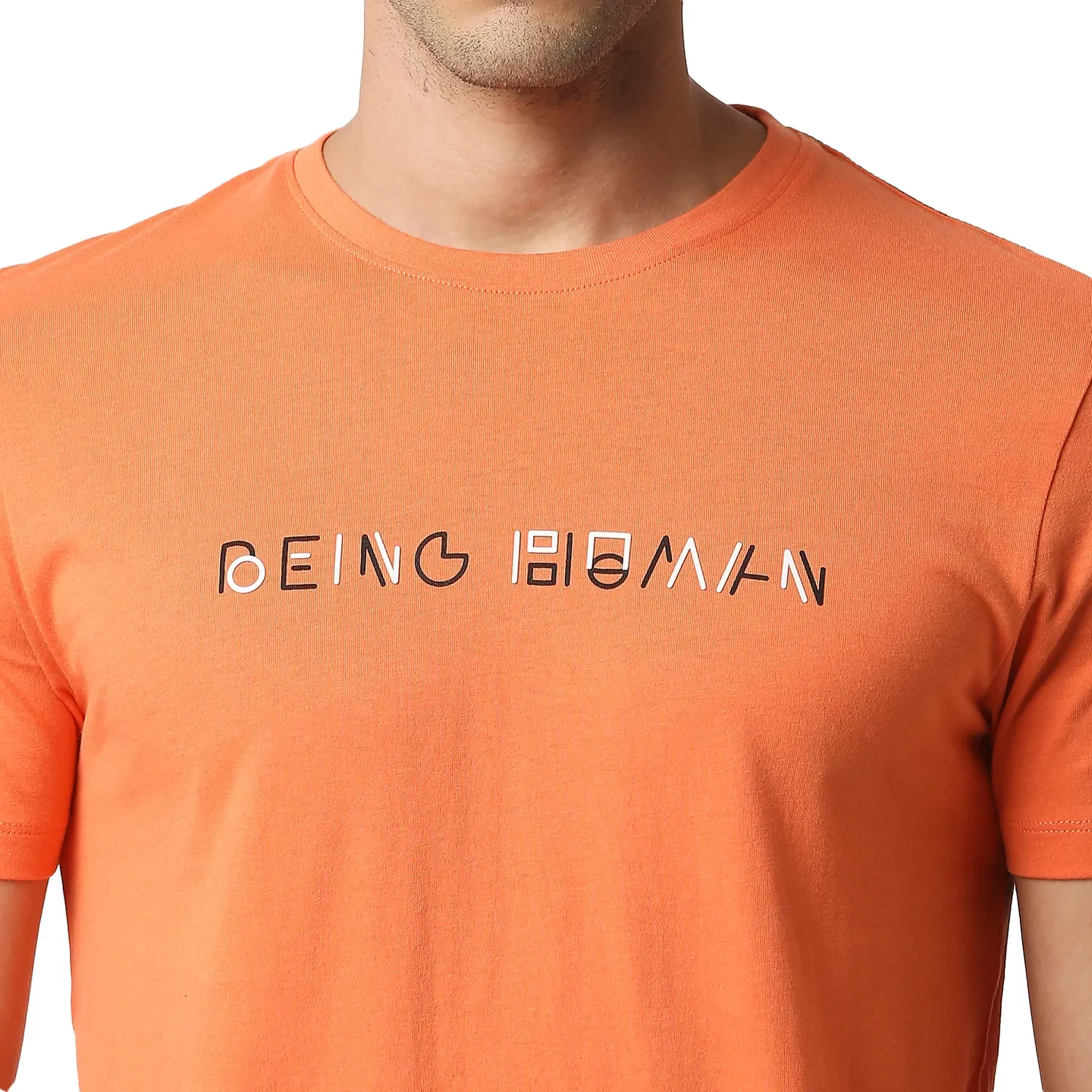 Orange Regular Fit Men's Short Sleeves T-Shirt by Being Human Clothing - Image 5