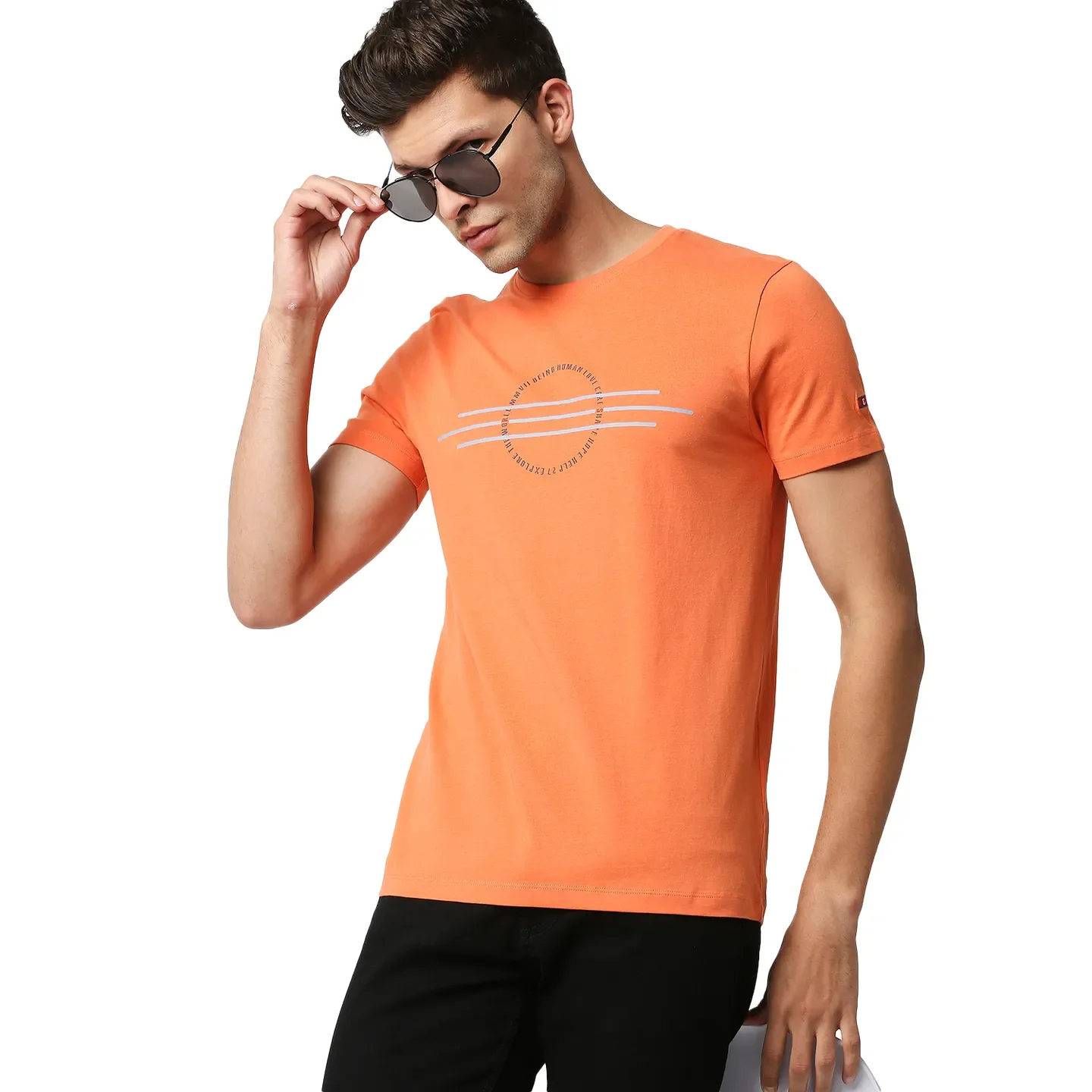 Orange Regular Fit Men's Short Sleeves T-Shirt by Being Human Clothing - Image 7