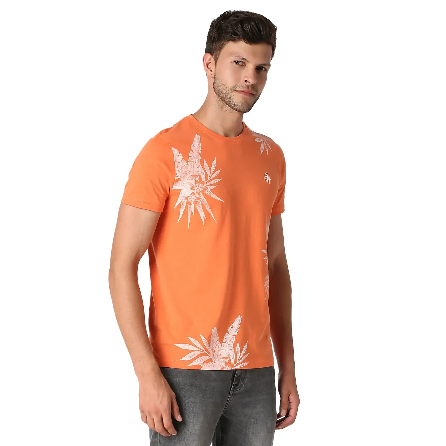 Orange Regular Fit Men's Short Sleeves T-Shirt by Being Human Clothing - Image 3