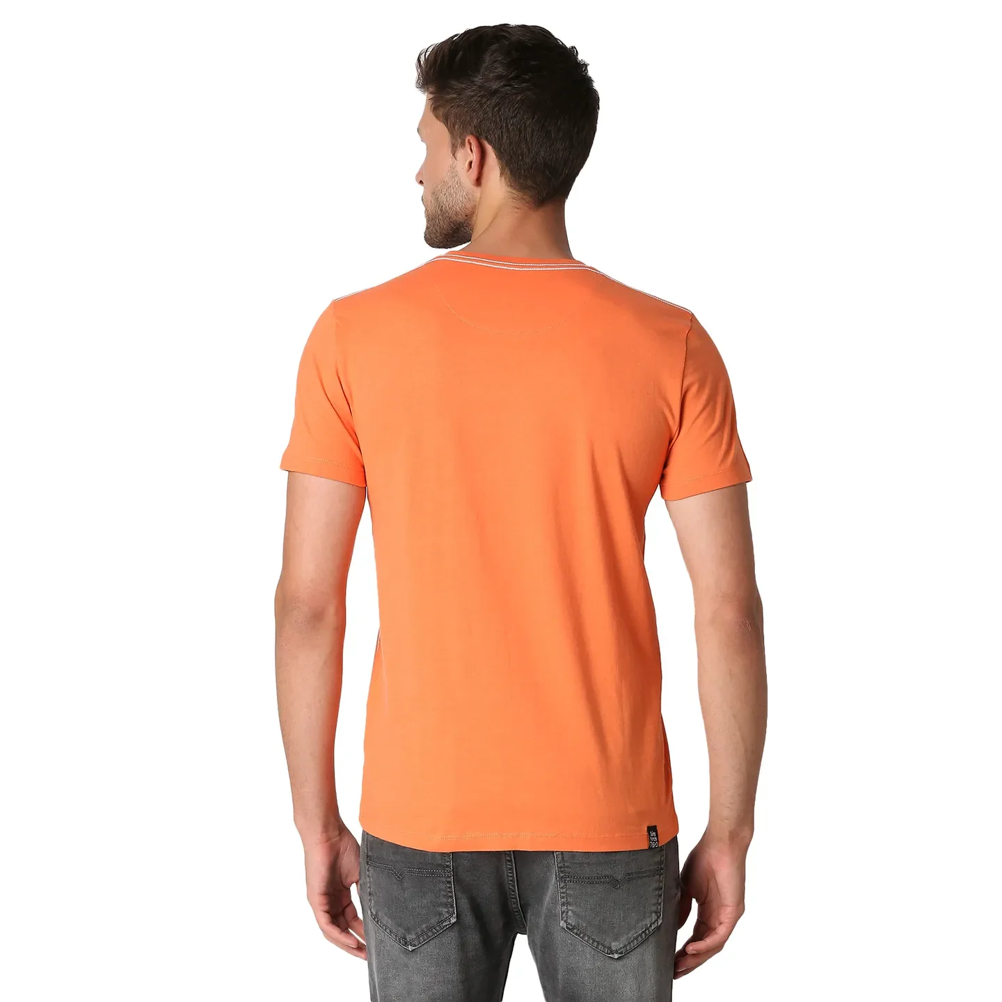 Orange Regular Fit Men's Short Sleeves T-Shirt by Being Human Clothing - Image 4