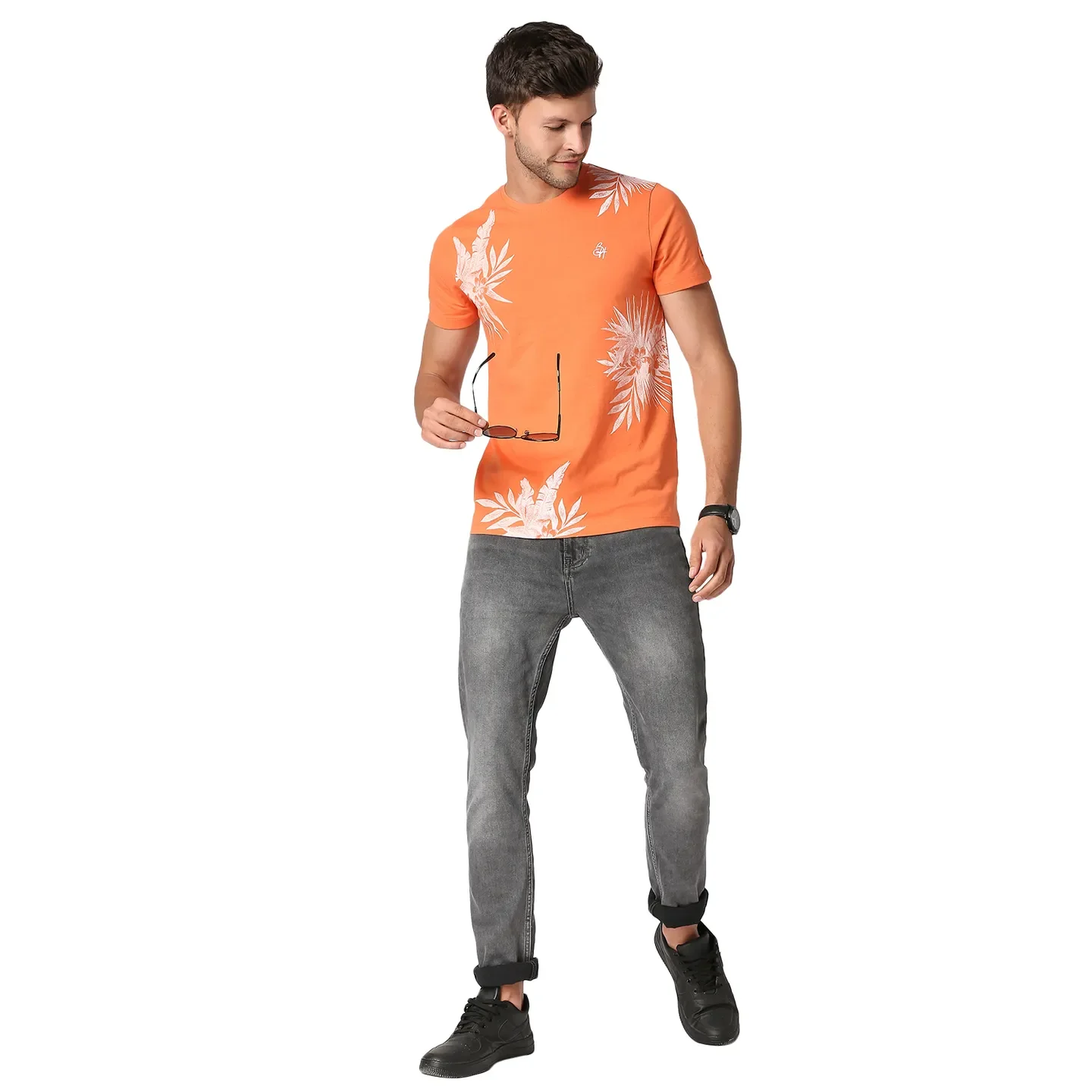 Orange Regular Fit Men's Short Sleeves T-Shirt by Being Human Clothing - Image 6