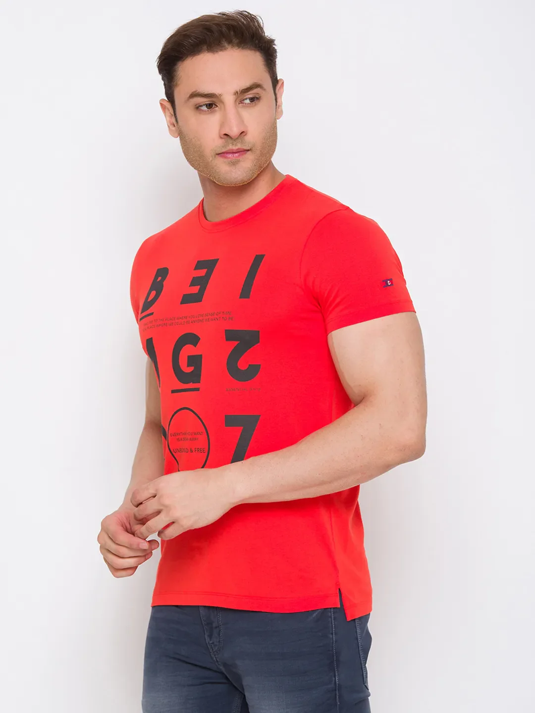 Orange Regular Fit Men's Short Sleeves T-Shirt by Being Human Clothing - Image 2