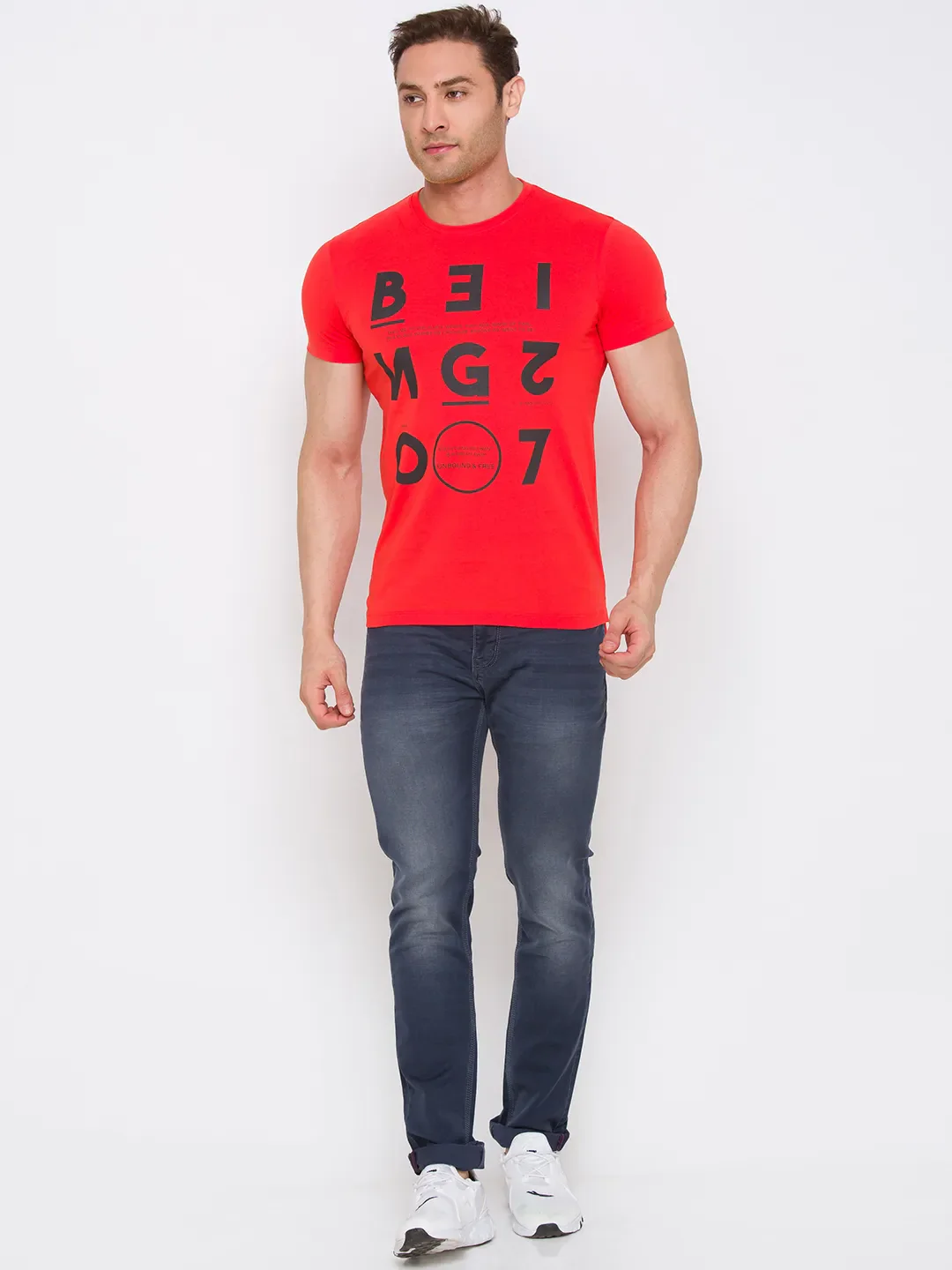 Orange Regular Fit Men's Short Sleeves T-Shirt by Being Human Clothing - Image 4