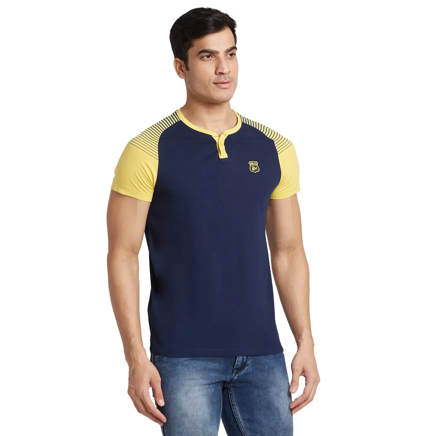 Blue Regular Fit Men's Short Sleeves T-Shirt by Being Human Clothing - Image 2