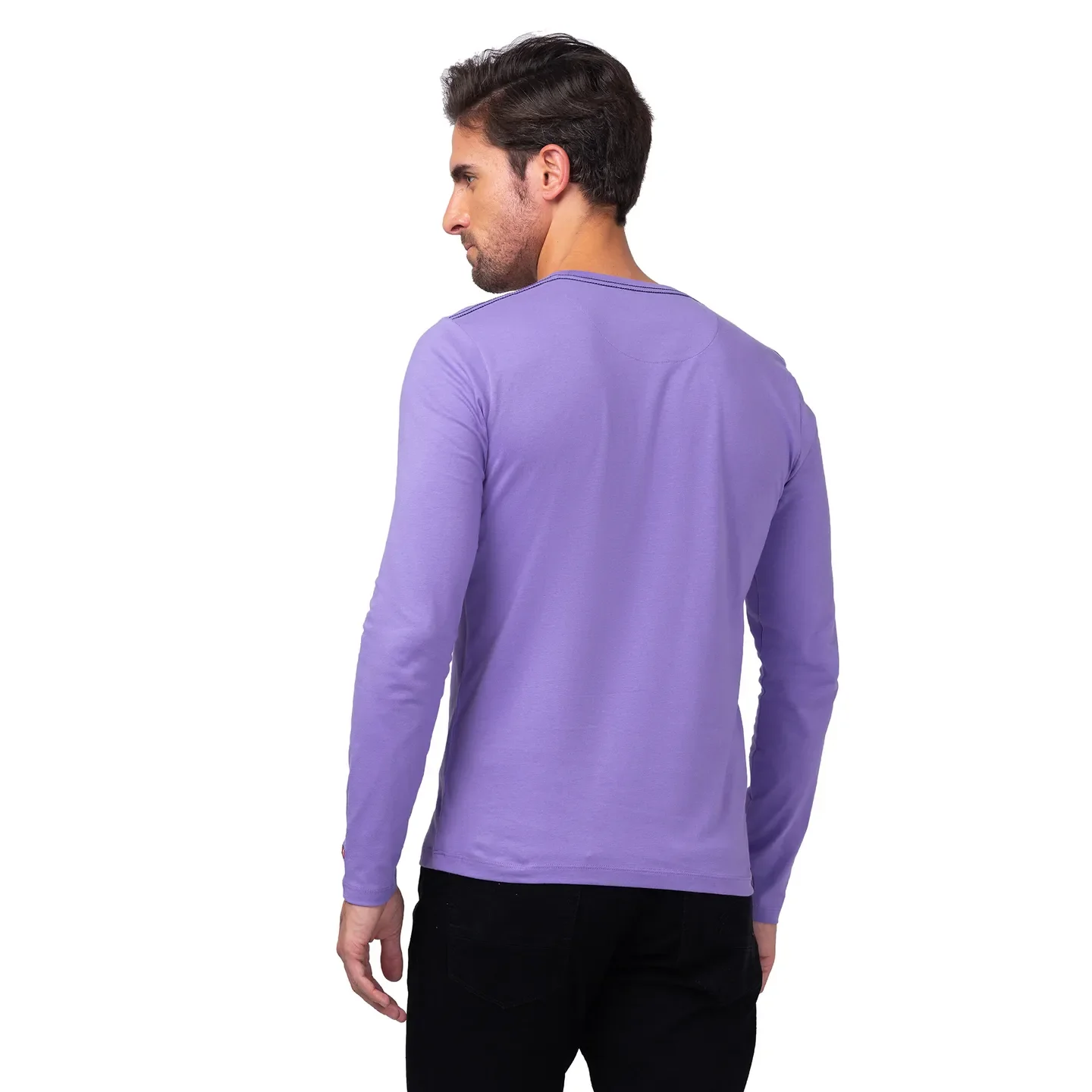 Purple Regular Fit Men's Long Sleeves T-Shirt by Being Human Clothing - Image 3