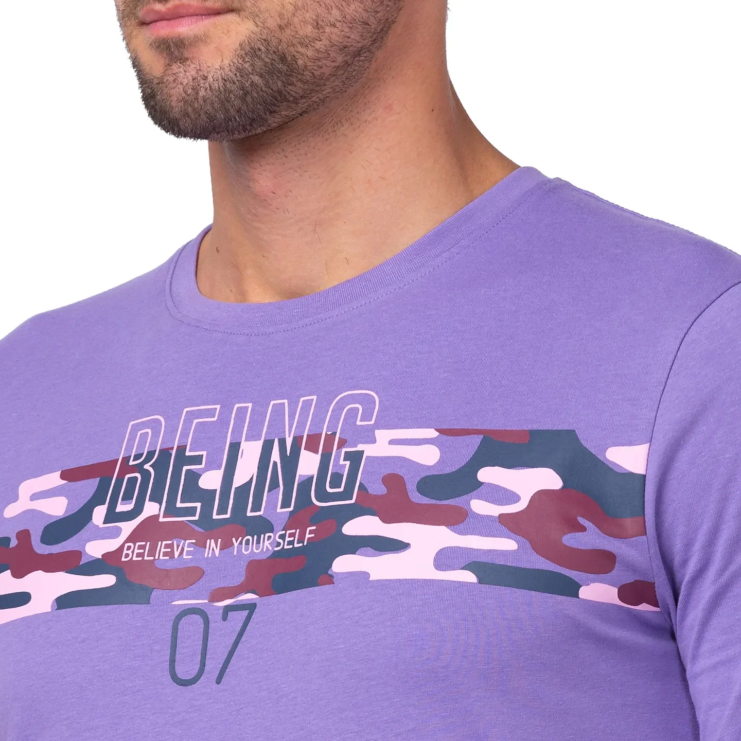 Purple Regular Fit Men's Long Sleeves T-Shirt by Being Human Clothing - Image 5