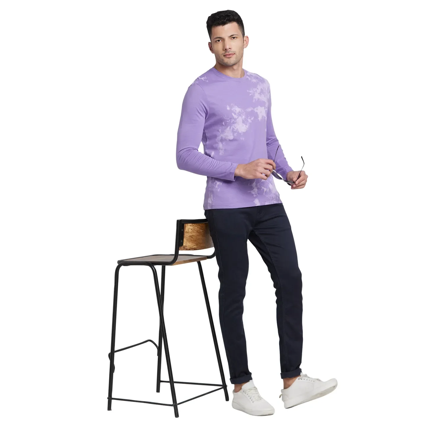 Paisley Purple Regular Fit Round Neck Men's T-Shirt by Being Human Clothing - Image 6