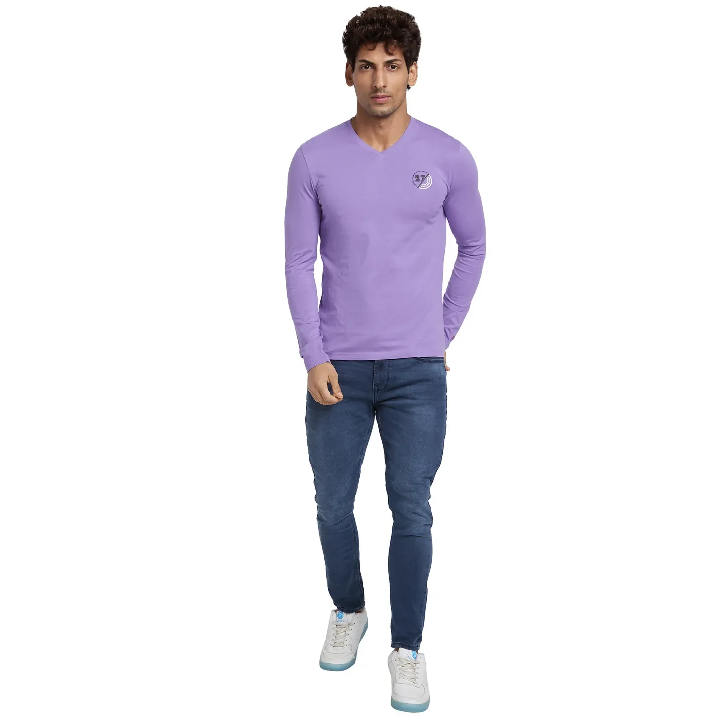 Purple Regular Fit Men's Long Sleeves T-Shirt by Being Human Clothing - Image 5
