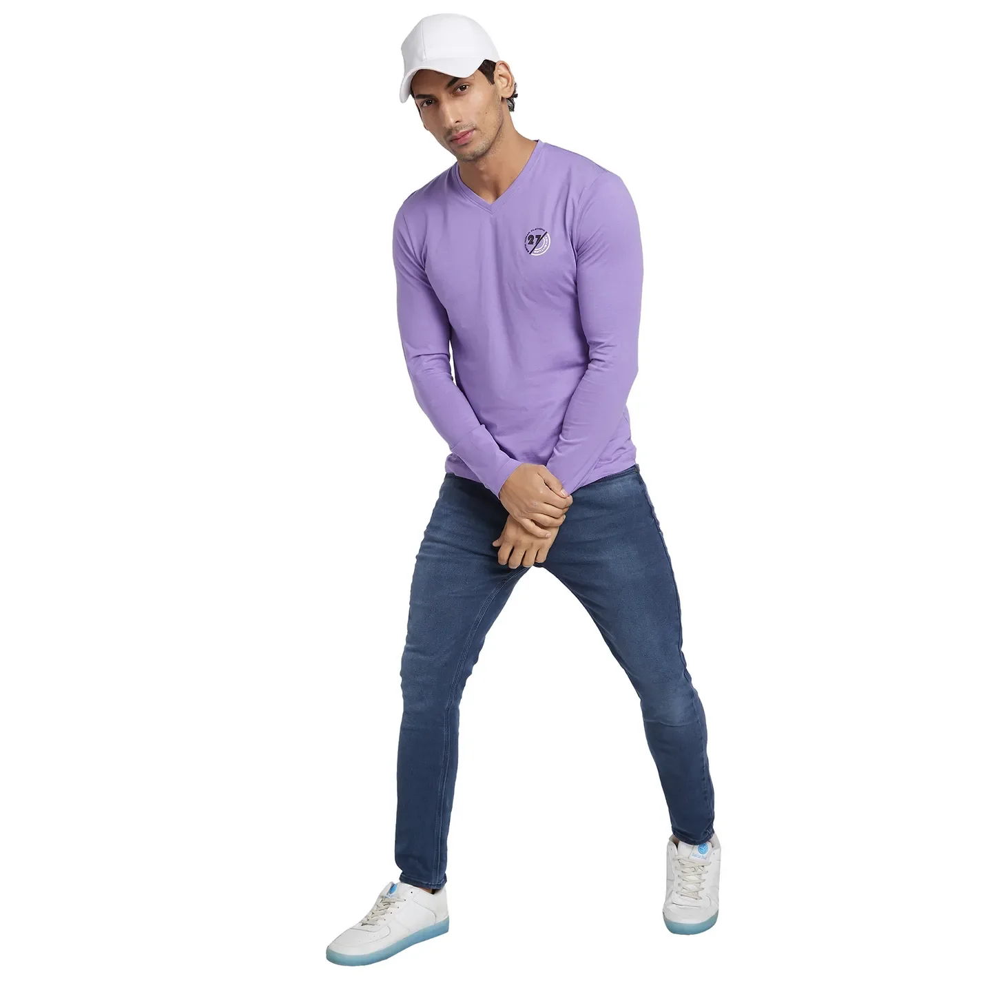 Purple Regular Fit Men's Long Sleeves T-Shirt by Being Human Clothing - Image 6