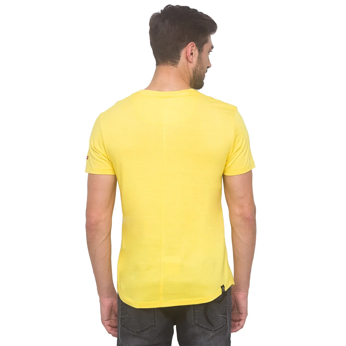 Pale Yellow Regular Fit Round Neck Men's T-Shirt by Being Human Clothing - Image 8