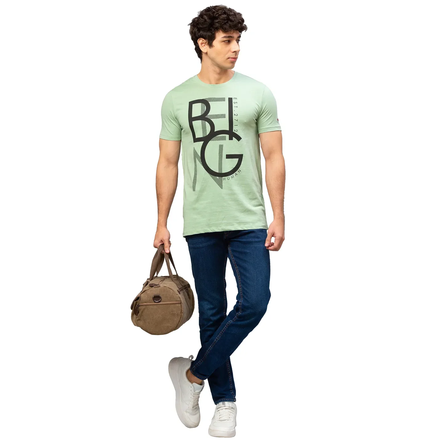 Green Regular Fit Men's Short Sleeves T-Shirt by Being Human Clothing - Image 5