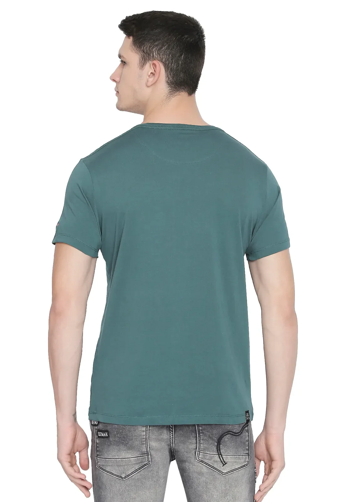 Brown Regular Fit Men's Short Sleeves T-Shirt by Being Human Clothing - Image 3