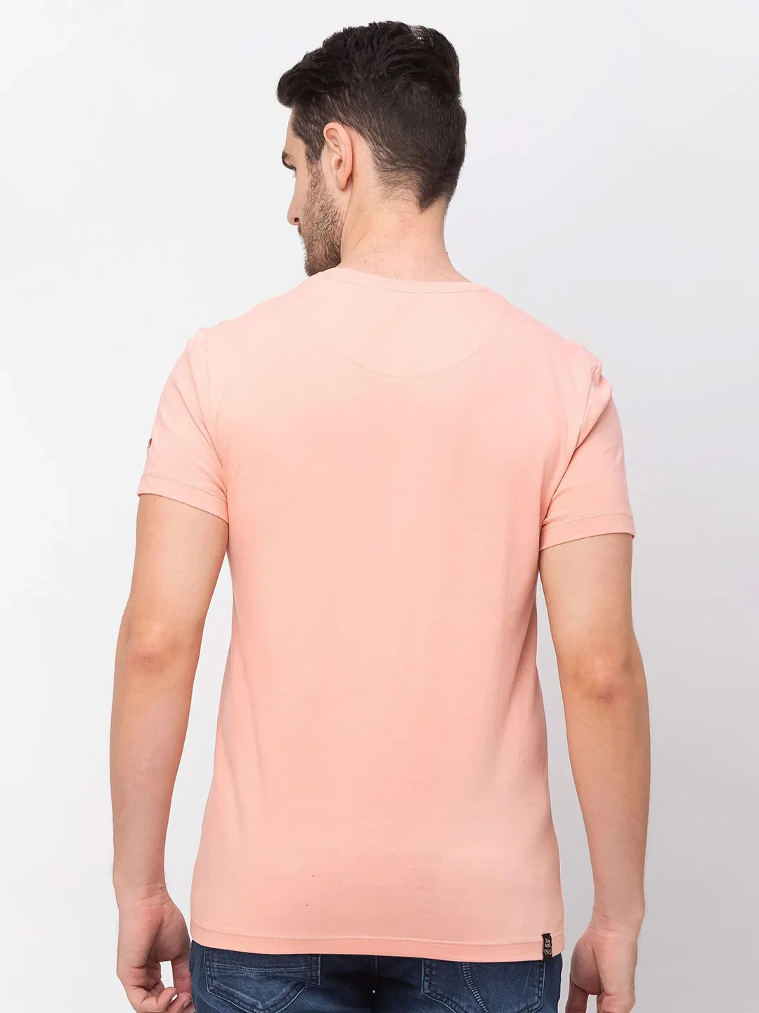 Pink Regular Fit Men's Short Sleeves T-Shirt by Being Human Clothing - Image 2