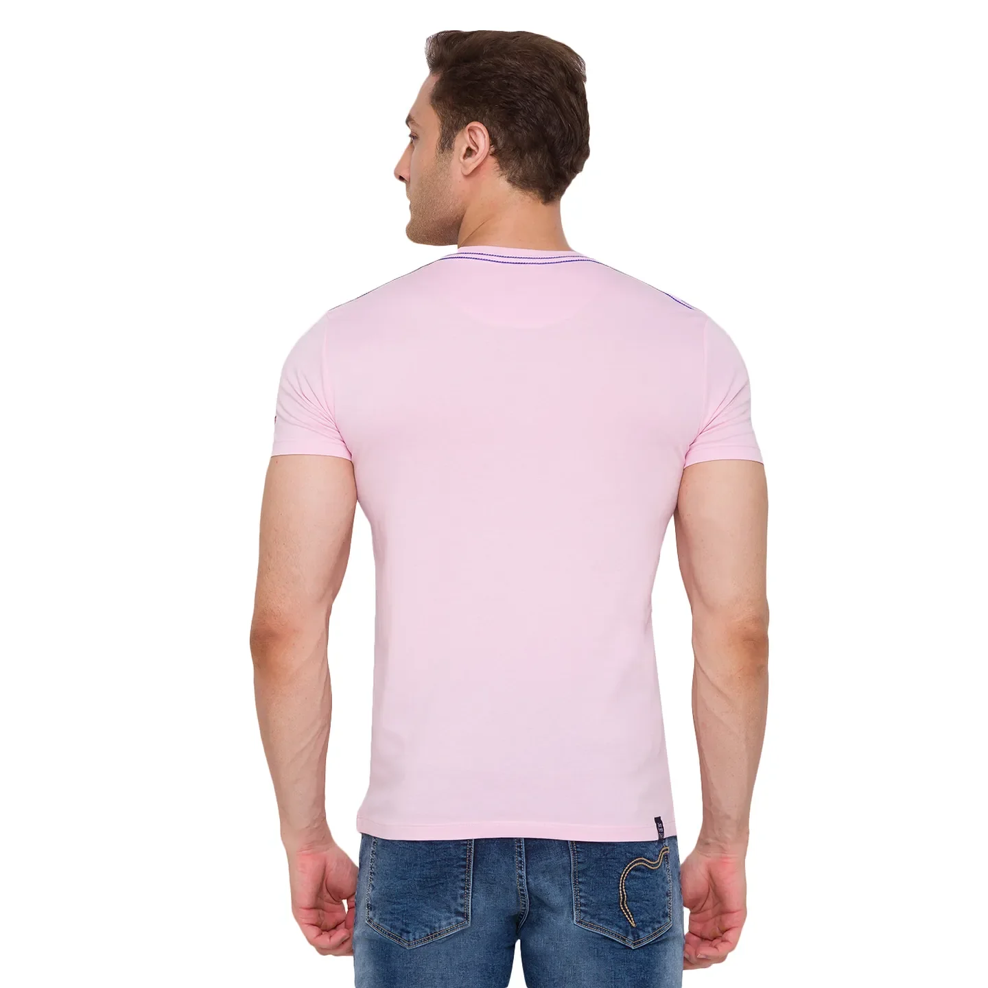 Pink Regular Fit Men's Short Sleeves T-Shirt by Being Human Clothing - Image 3