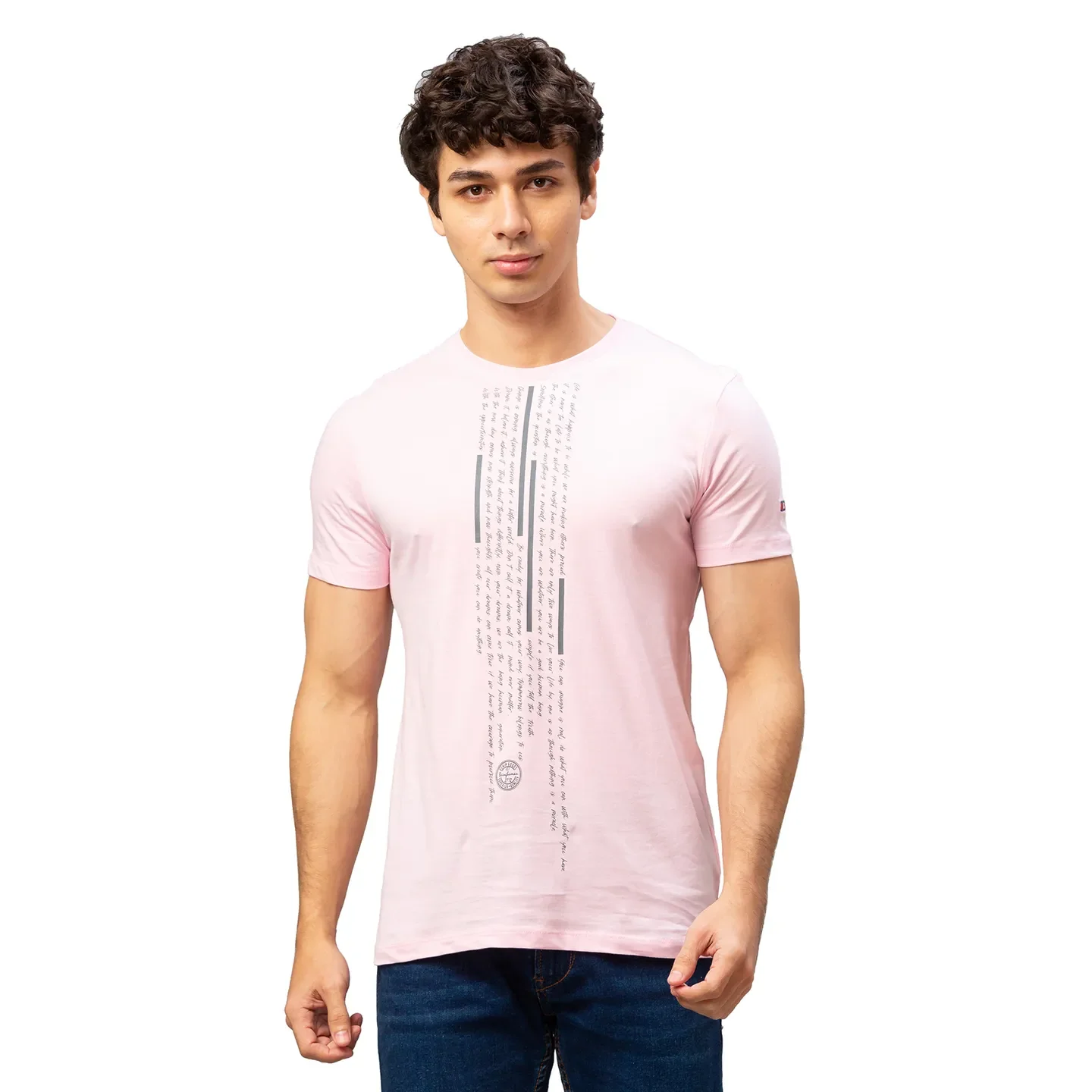 Pink Regular Fit Men's Short Sleeves T-Shirt by Being Human Clothing