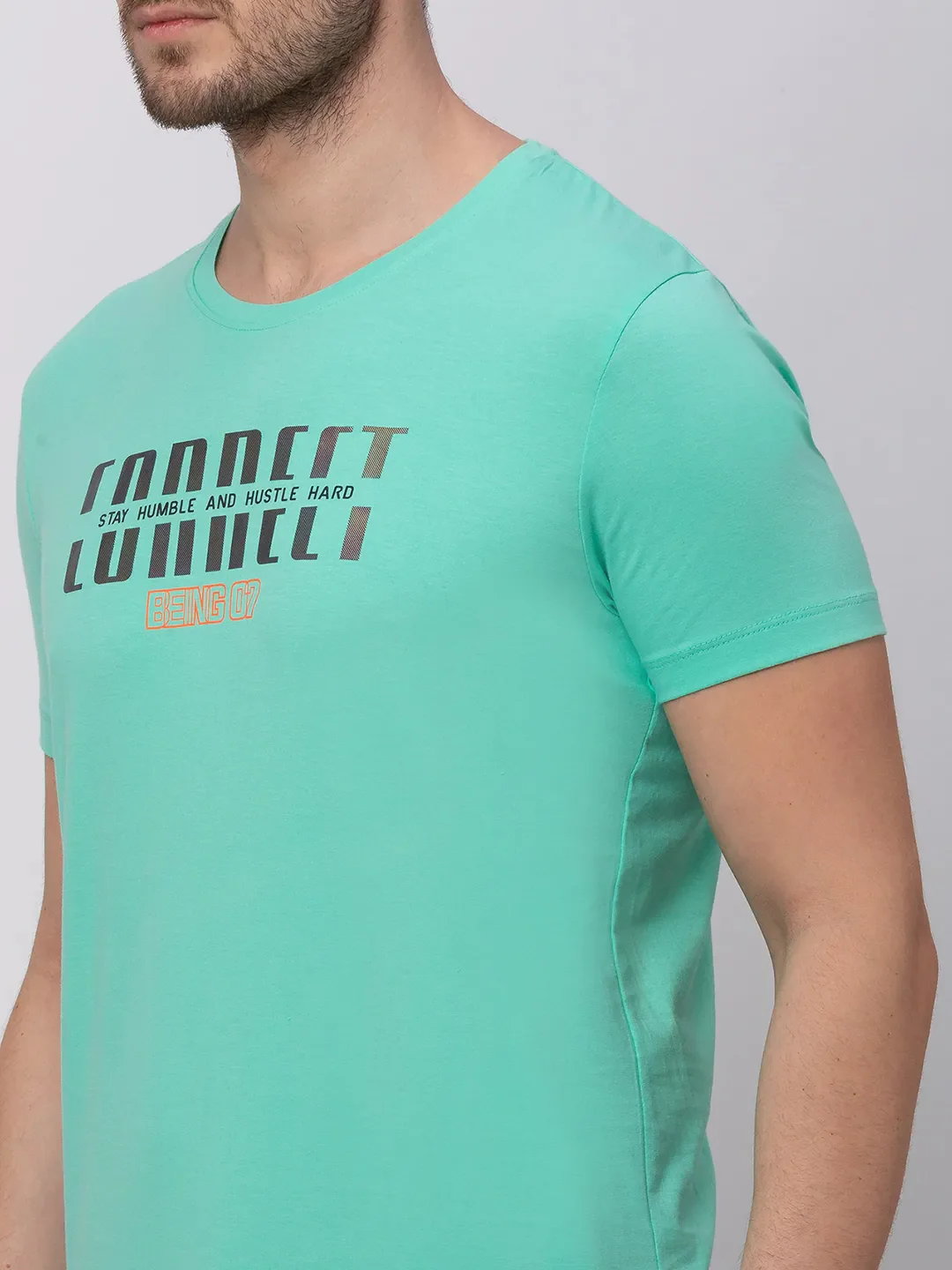 Pista Green Regular Fit Round Neck Men's T-Shirt by Being Human Clothing - Image 3