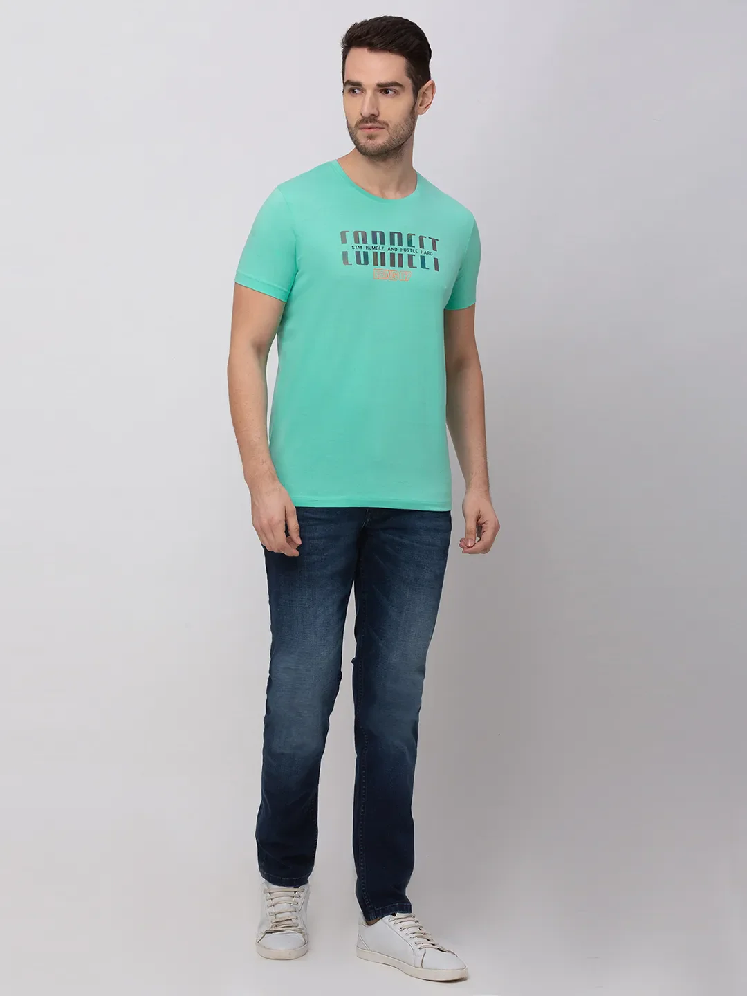 Pista Green Regular Fit Round Neck Men's T-Shirt by Being Human Clothing - Image 4
