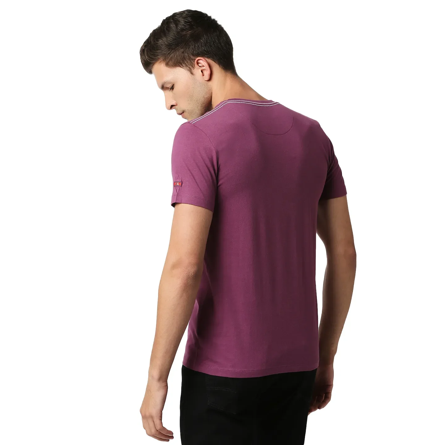Pink Slim Straight Fit Men's Short Sleeves T-Shirt by Being Human Clothing - Image 3