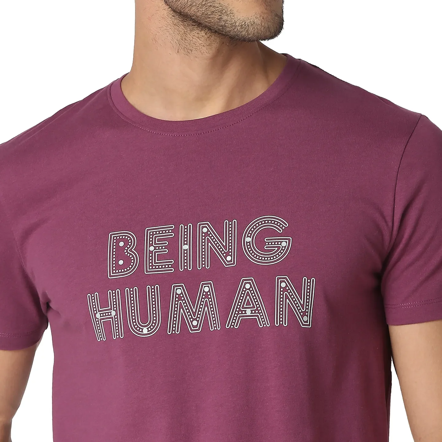 Pink Regular Fit Men's Short Sleeves T-Shirt by Being Human Clothing - Image 4