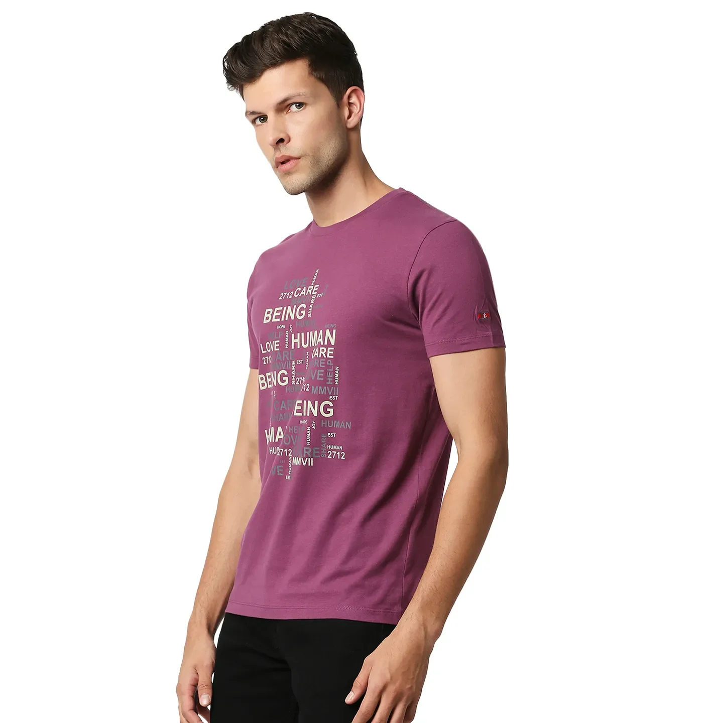 Pink Regular Fit Men's Short Sleeves T-Shirt by Being Human Clothing - Image 2