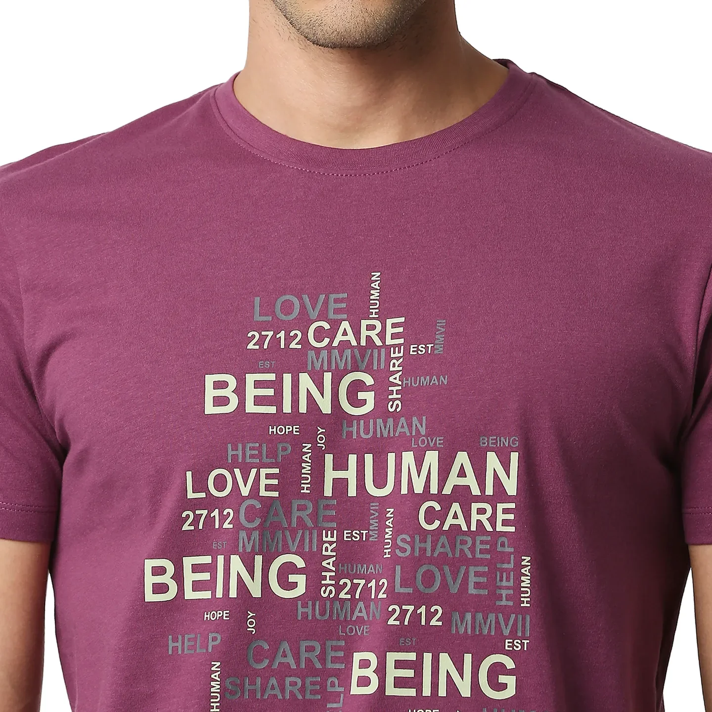 Pink Regular Fit Men's Short Sleeves T-Shirt by Being Human Clothing - Image 4