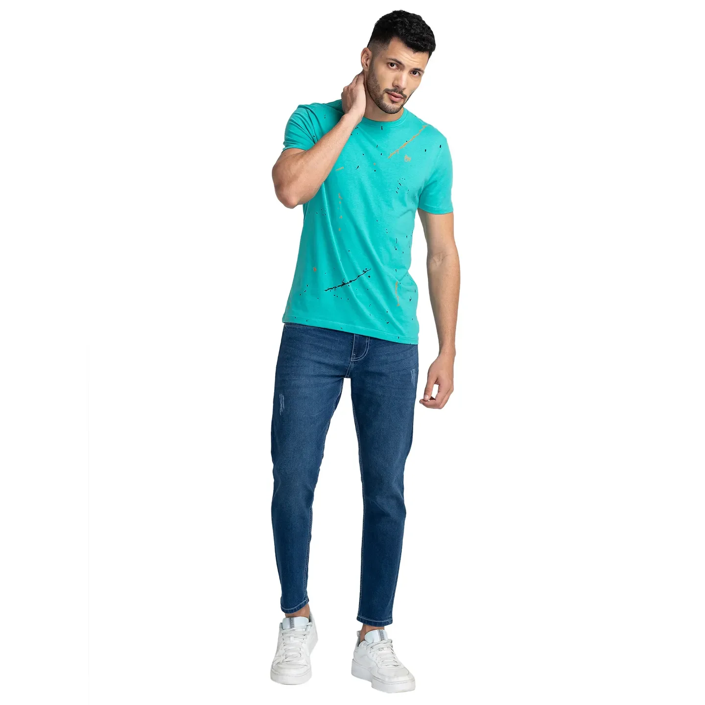 Green Regular Fit Men's Short Sleeves T-Shirt by Being Human Clothing - Image 2
