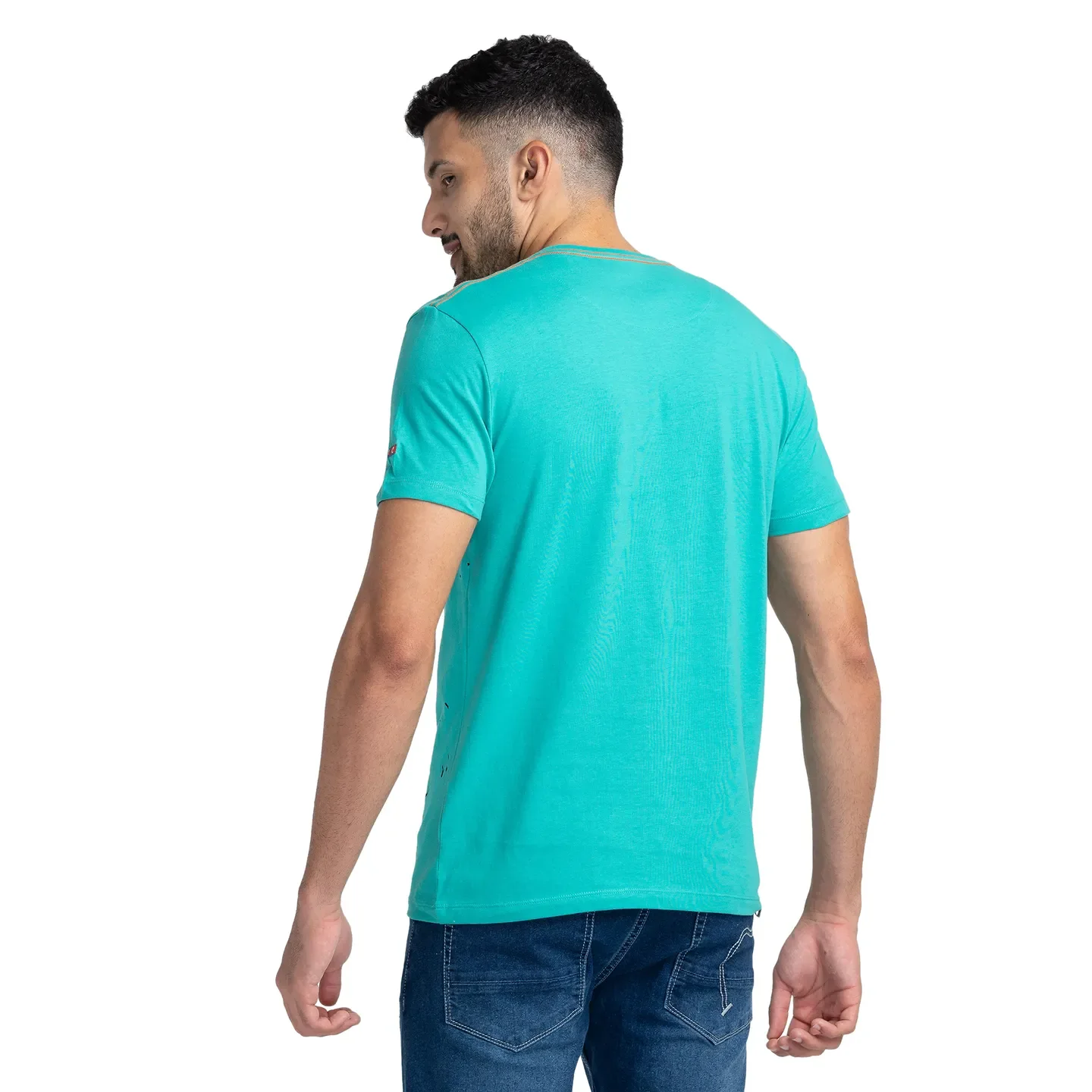 Green Regular Fit Men's Short Sleeves T-Shirt by Being Human Clothing - Image 3