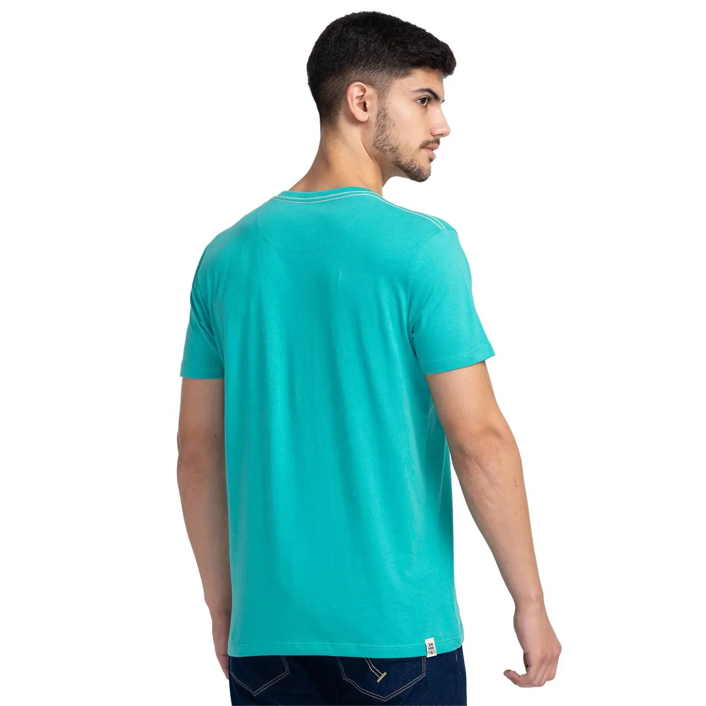 Green Regular Fit Men's Short Sleeves T-Shirt by Being Human Clothing - Image 3