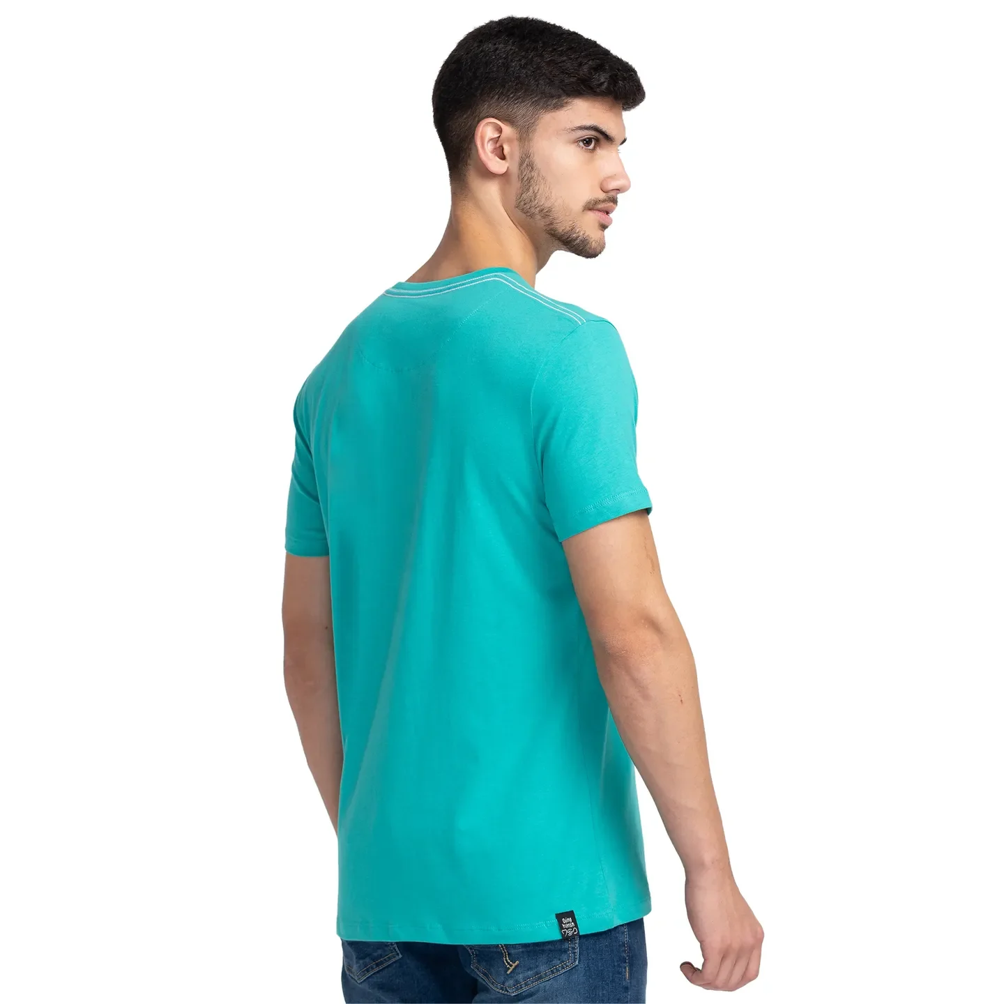 Green Regular Fit Men's Short Sleeves T-Shirt by Being Human Clothing - Image 3