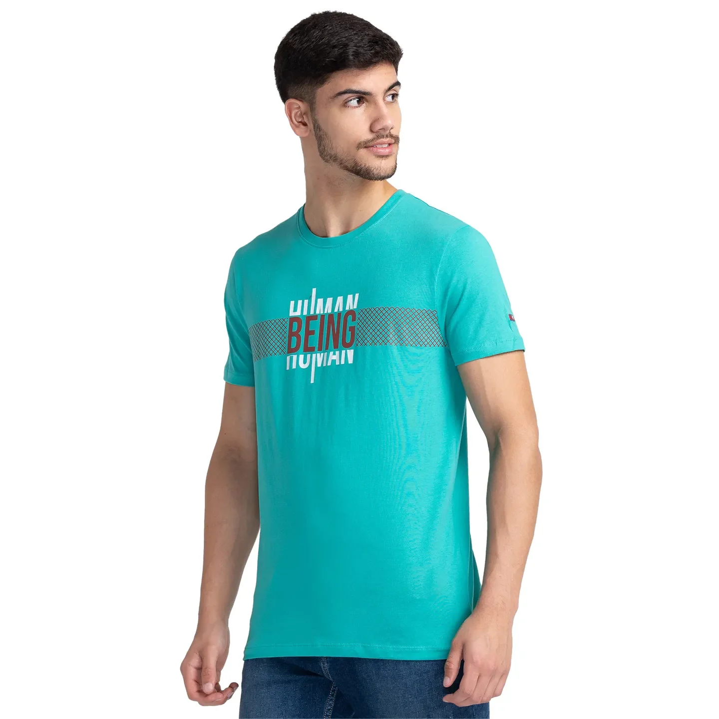 Green Regular Fit Men's Short Sleeves T-Shirt by Being Human Clothing - Image 4