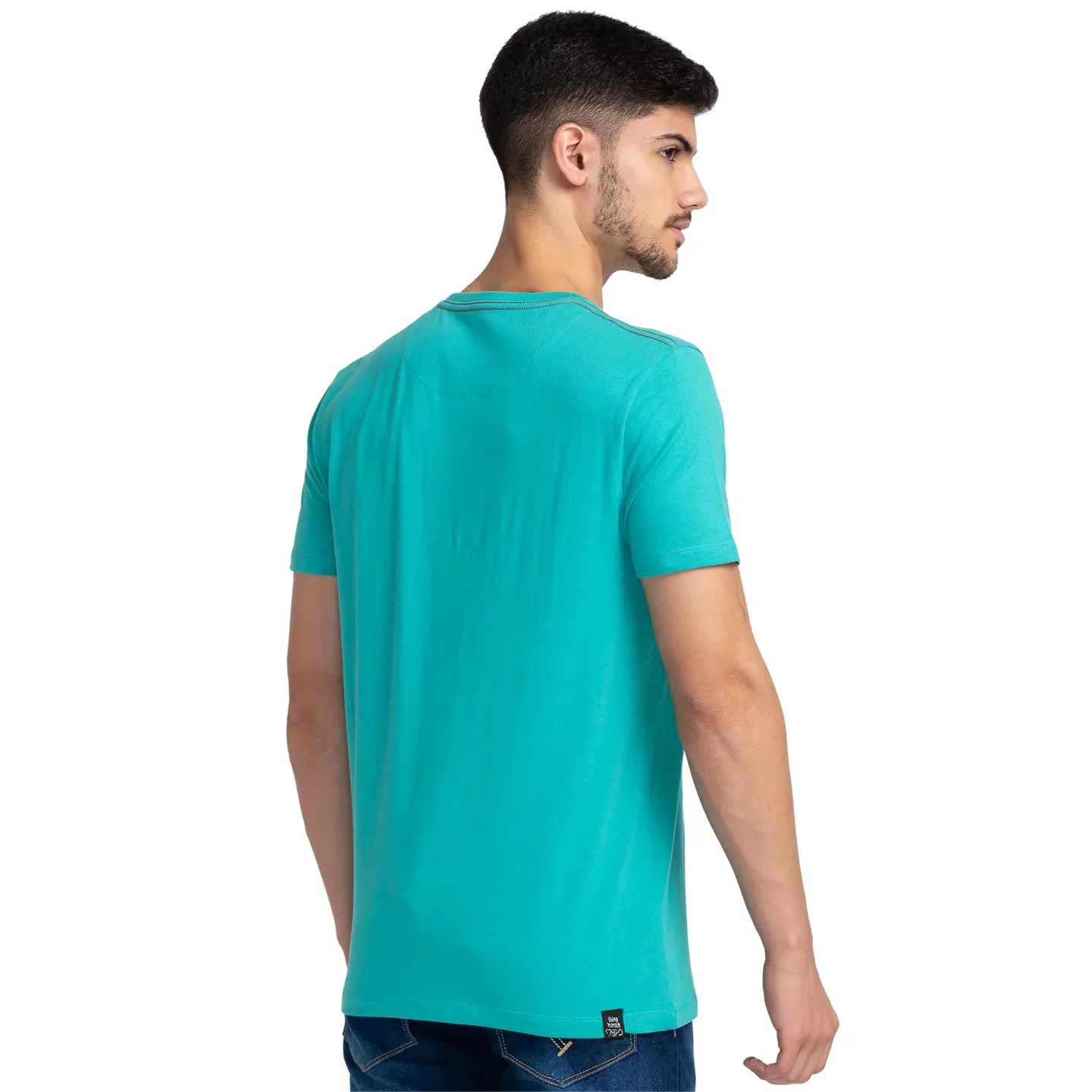 Green Regular Fit Men's Short Sleeves T-Shirt by Being Human Clothing - Image 3