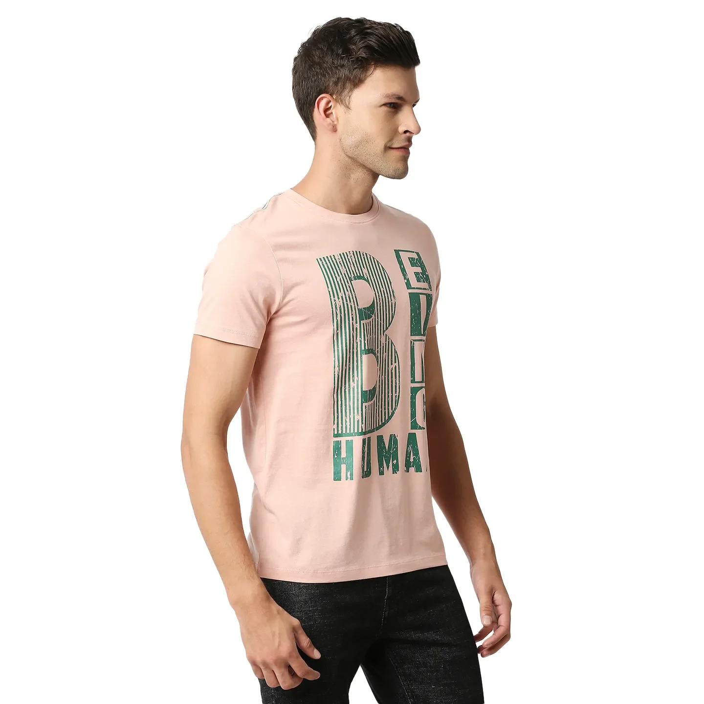 Pink Regular Fit Men's Short Sleeves T-Shirt by Being Human Clothing - Image 2