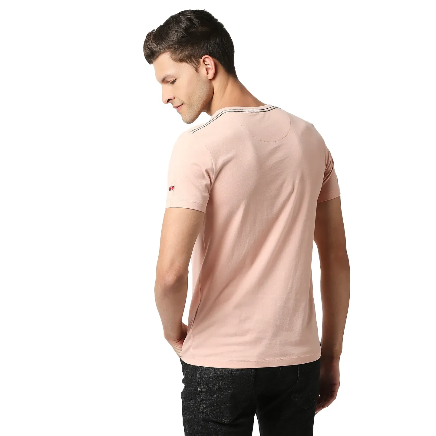 Pink Regular Fit Men's Short Sleeves T-Shirt by Being Human Clothing - Image 3
