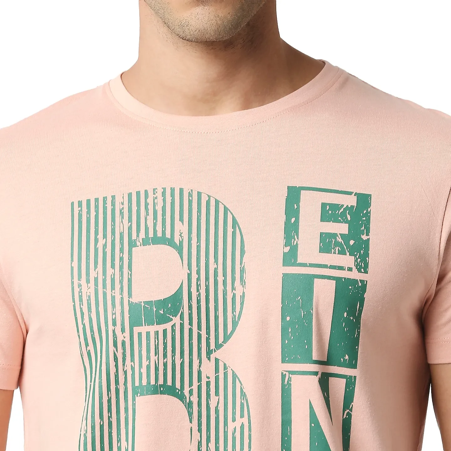 Pink Regular Fit Men's Short Sleeves T-Shirt by Being Human Clothing - Image 4