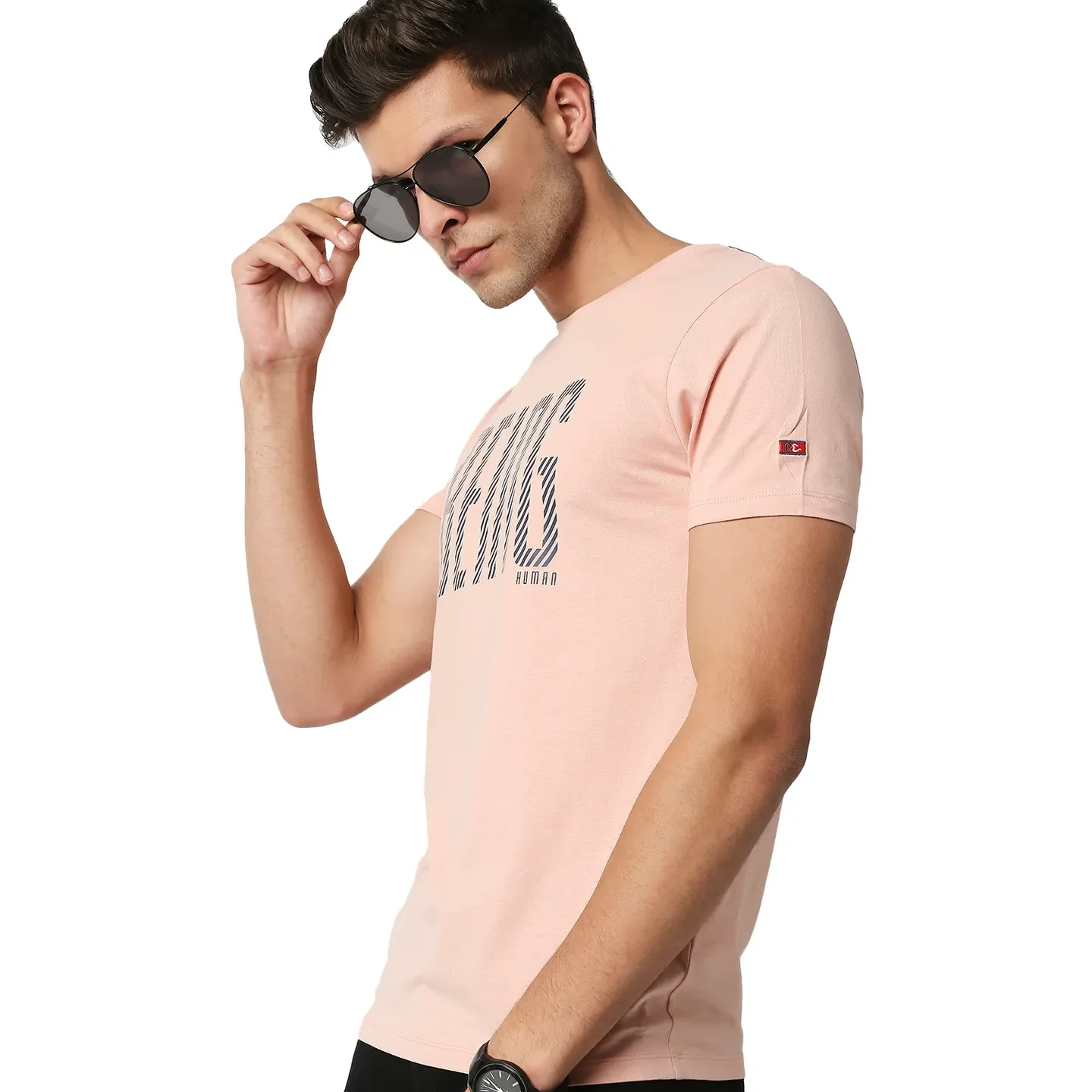 Pink Regular Fit Men's Short Sleeves T-Shirt by Being Human Clothing - Image 7