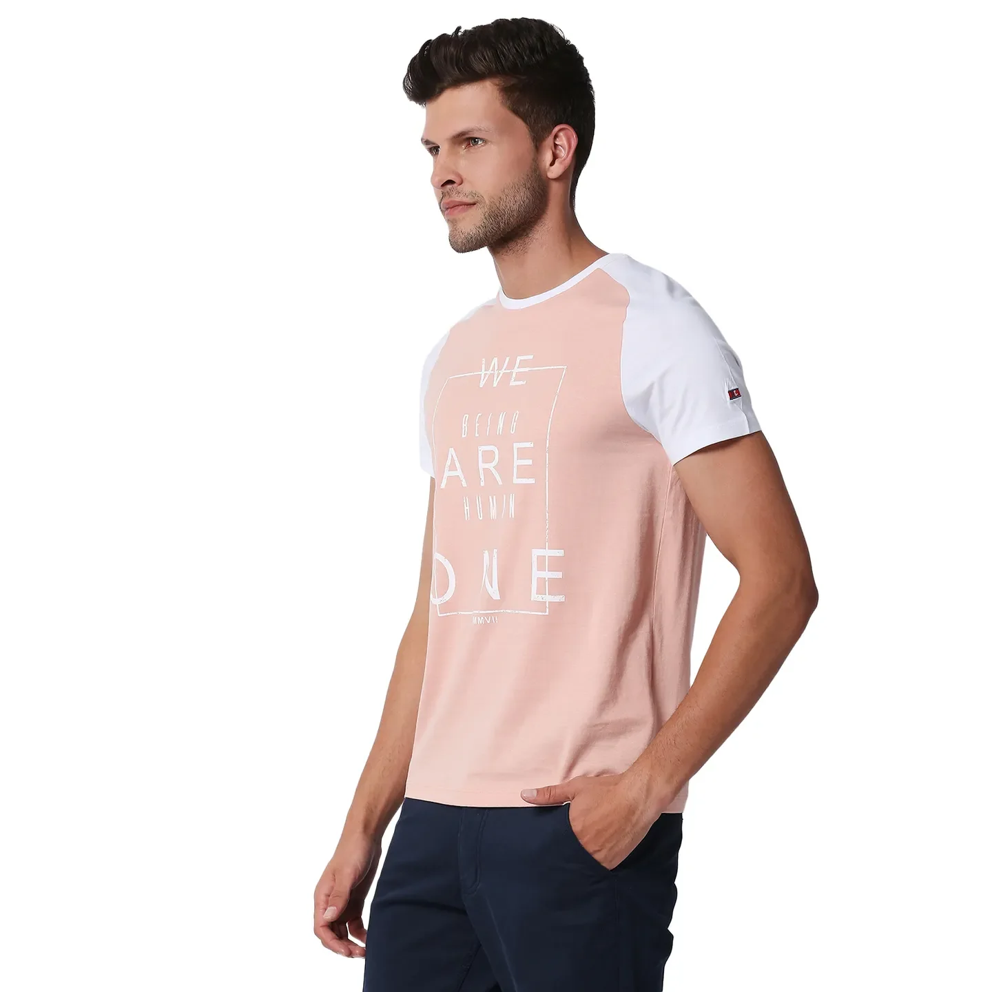 Pink Regular Fit Men's Short Sleeves T-Shirt by Being Human Clothing - Image 2