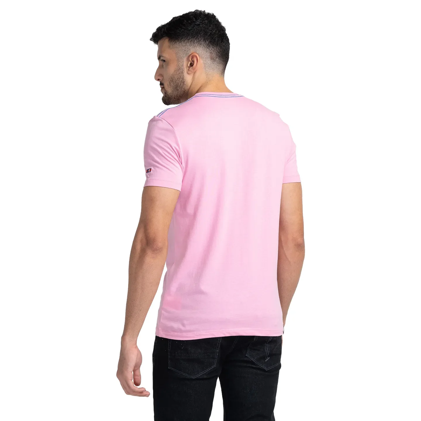 Pink Regular Fit Men's Short Sleeves T-Shirt by Being Human Clothing - Image 3