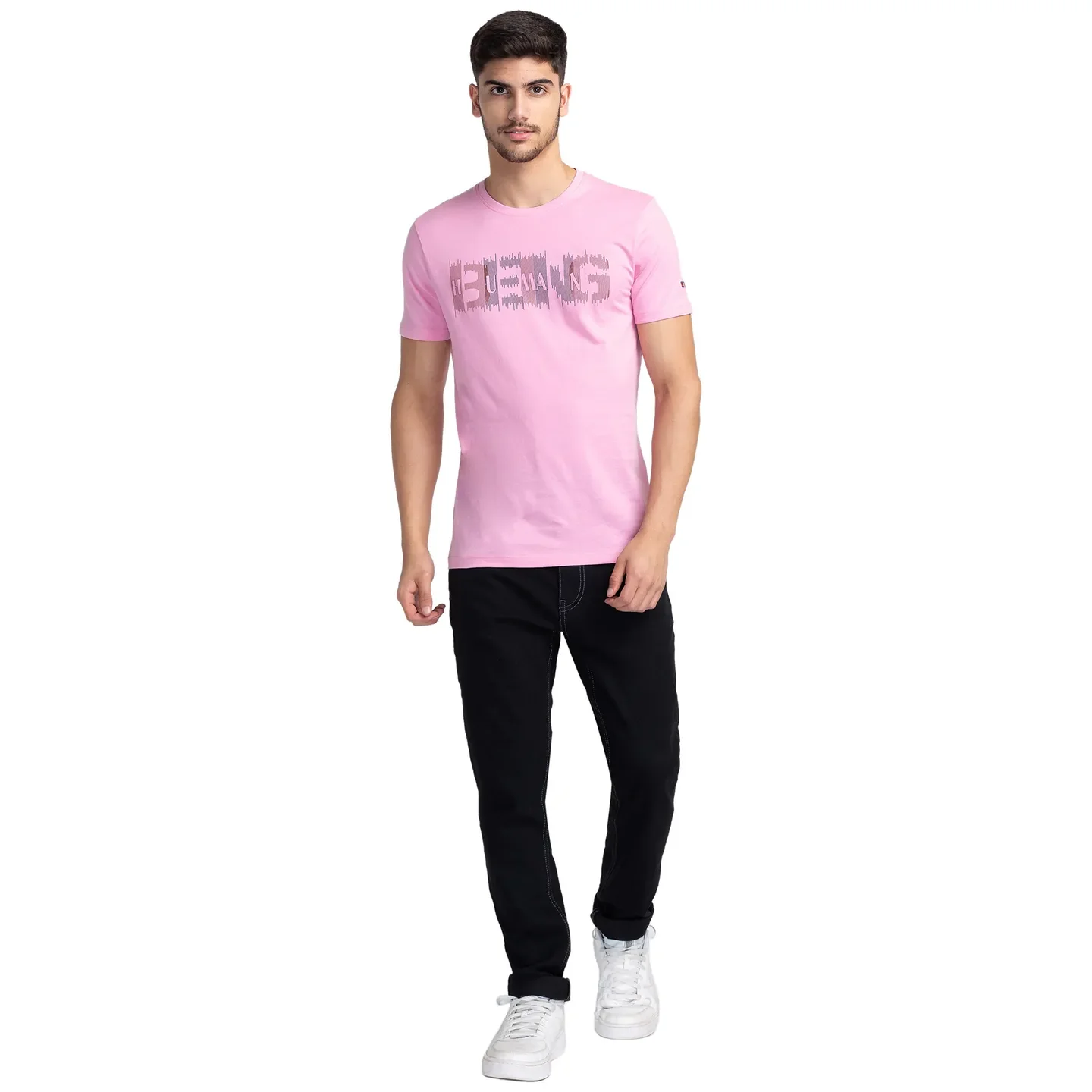 Pink Regular Fit Men's Short Sleeves T-Shirt by Being Human Clothing - Image 2