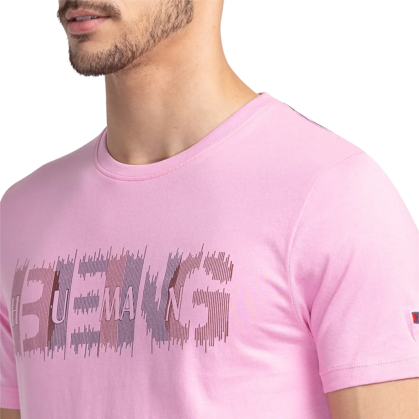 Pink Regular Fit Men's Short Sleeves T-Shirt by Being Human Clothing - Image 5