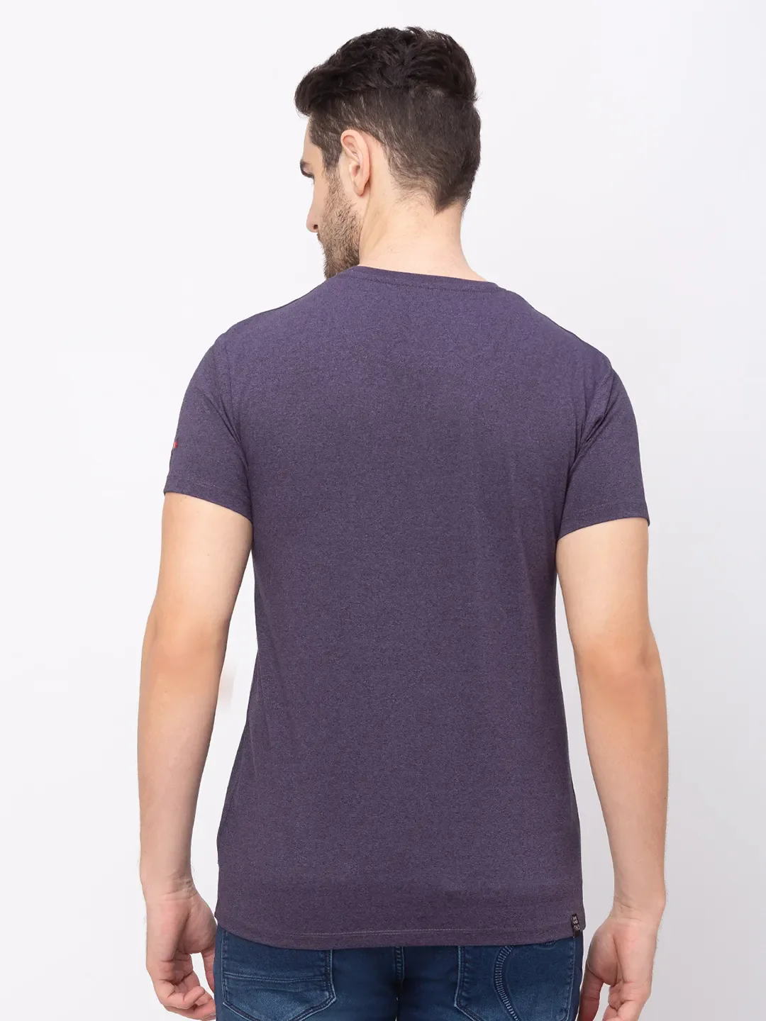 Purple Regular Fit Men's Short Sleeves T-Shirt by Being Human Clothing - Image 2