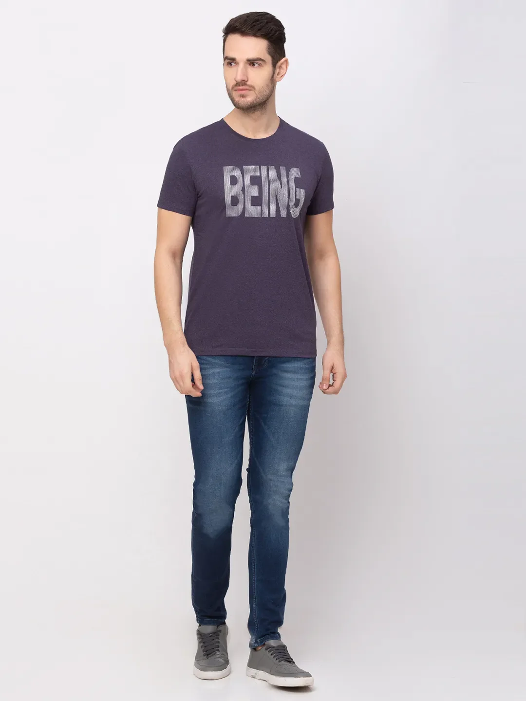 Purple Regular Fit Men's Short Sleeves T-Shirt by Being Human Clothing - Image 5