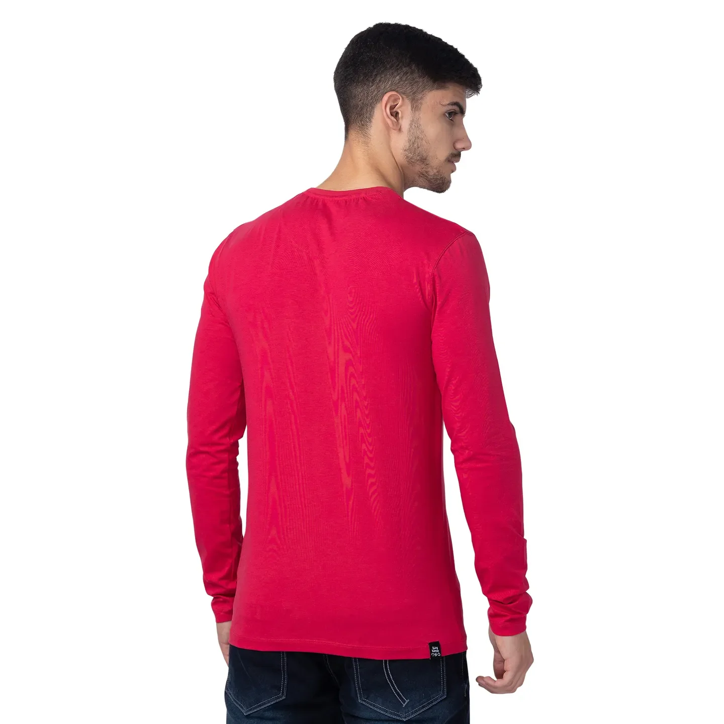 Red Regular Fit Men's Long Sleeves T-Shirt by Being Human Clothing - Image 3