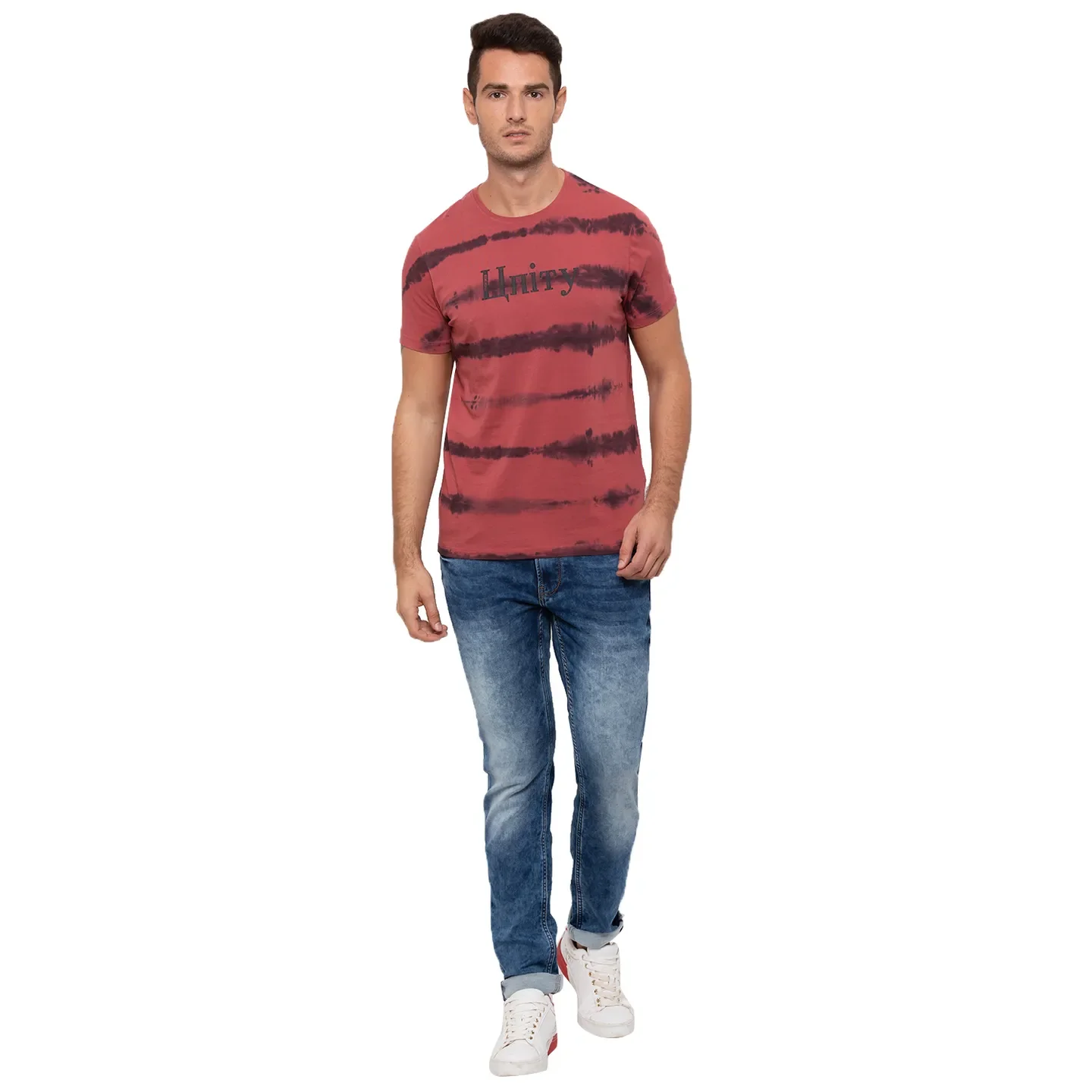 Red Regular Fit Men's Short Sleeves T-Shirt by Being Human Clothing - Image 5