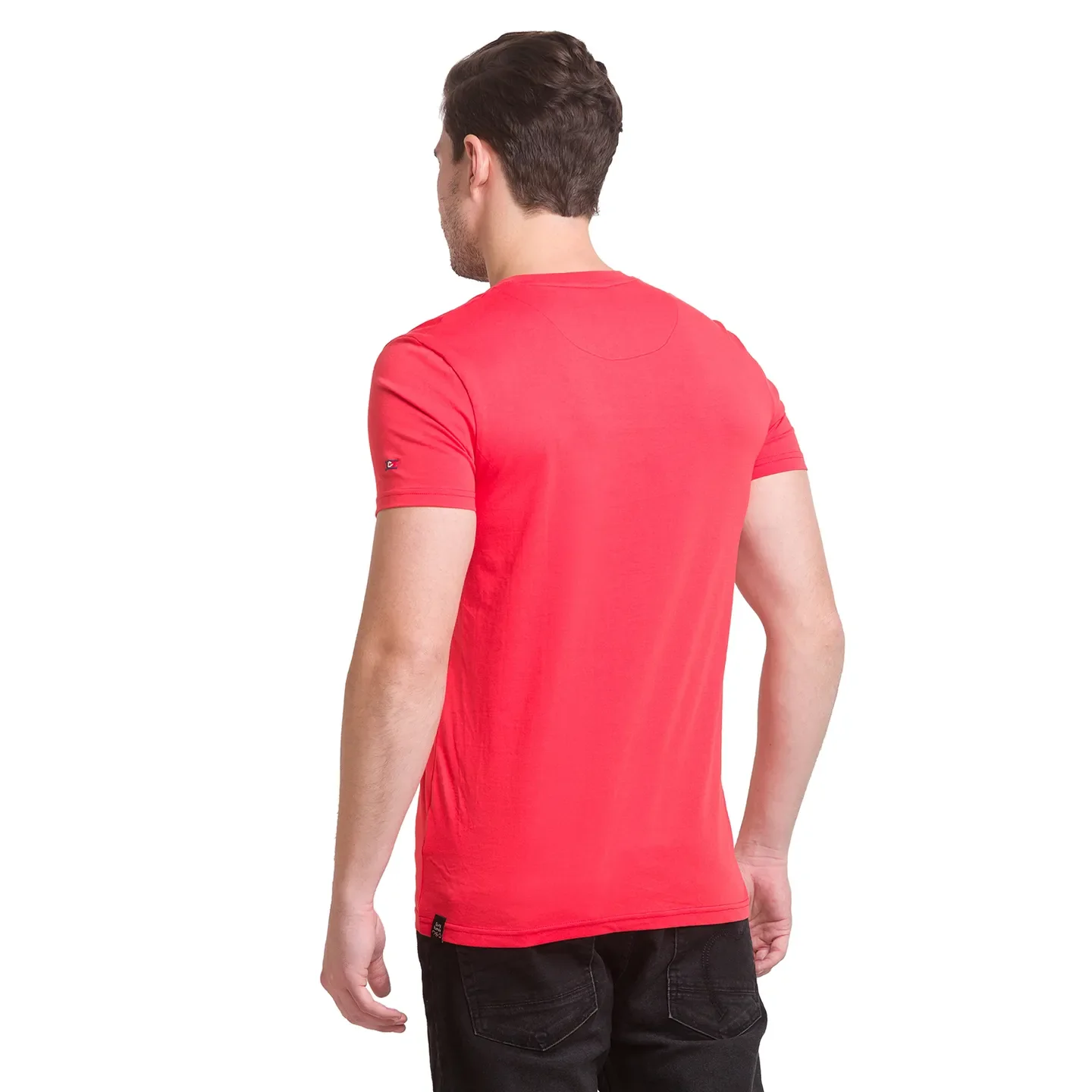 Red Regular Fit Men's Short Sleeves T-Shirt by Being Human Clothing - Image 3