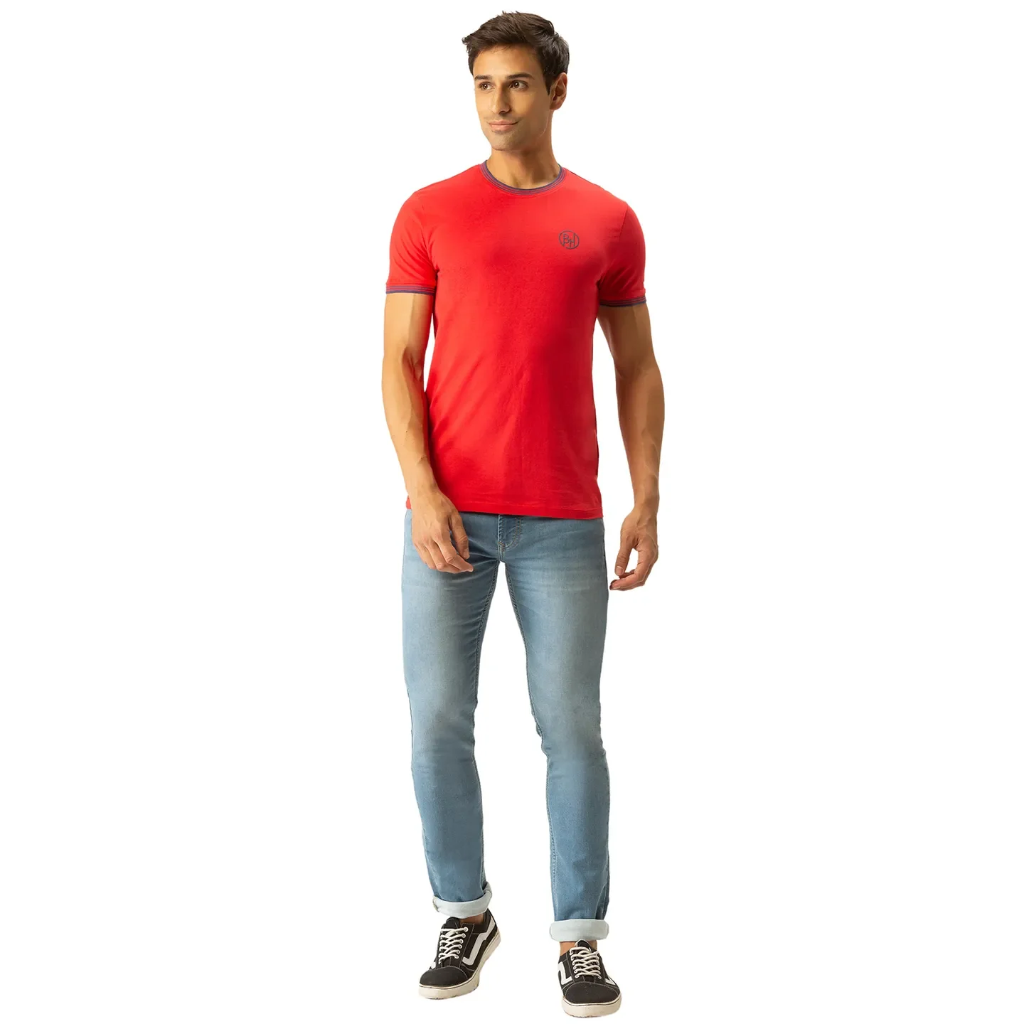 Red Regular Fit Men's Short Sleeves T-Shirt by Being Human Clothing - Image 5